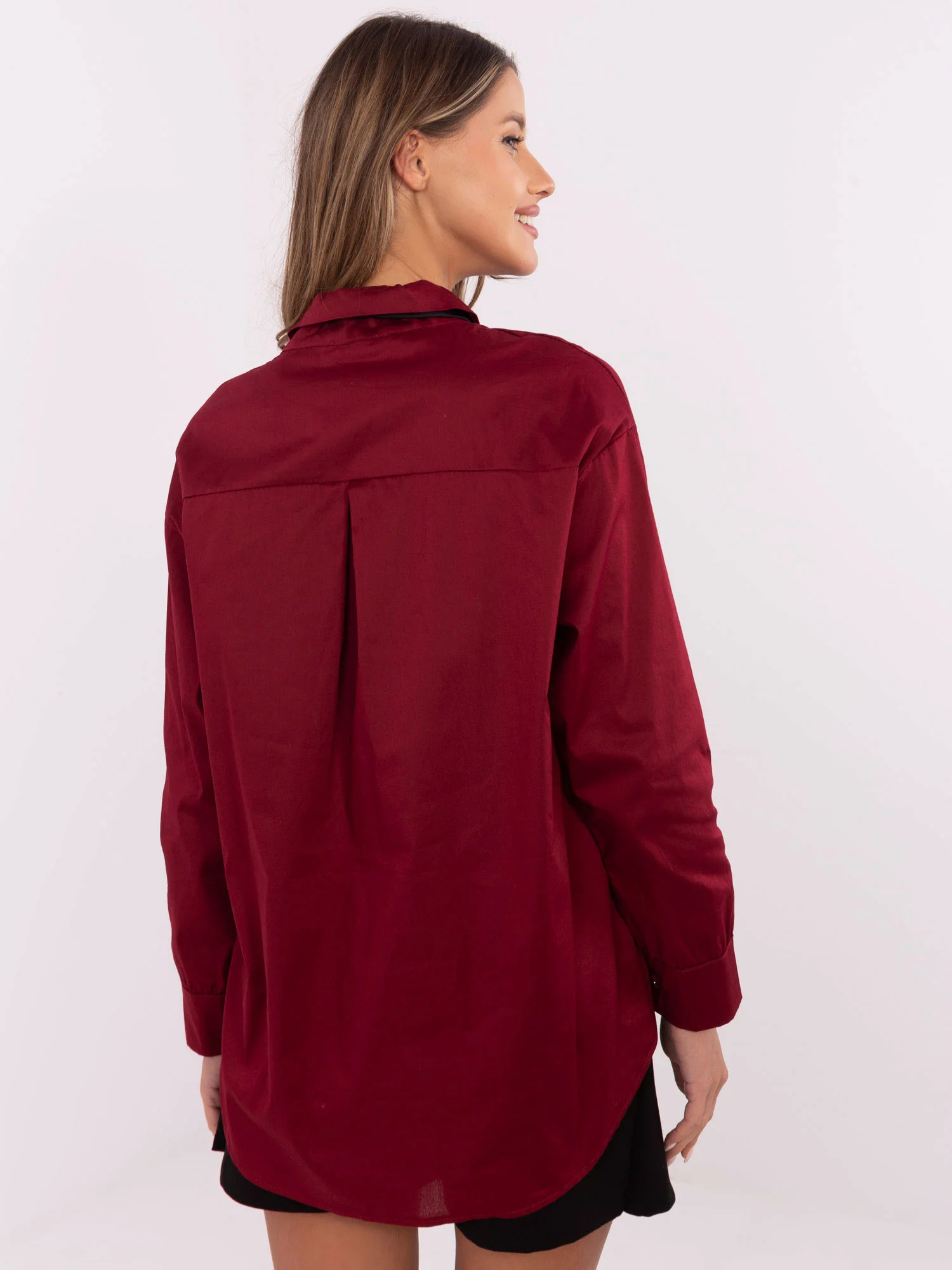 Camasa Dama Maneca lunga, Elegant, ITALY MODA, Bordo Eleganta Office - imagine 5