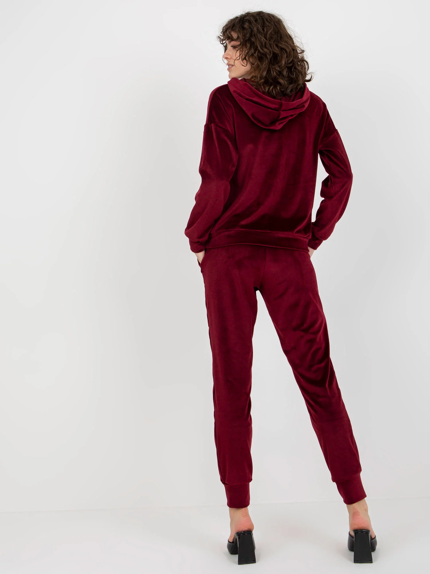 Compleu Dama Maneca lunga, Mansete elastice, LAKERTA, Bordo Casual - imagine 6