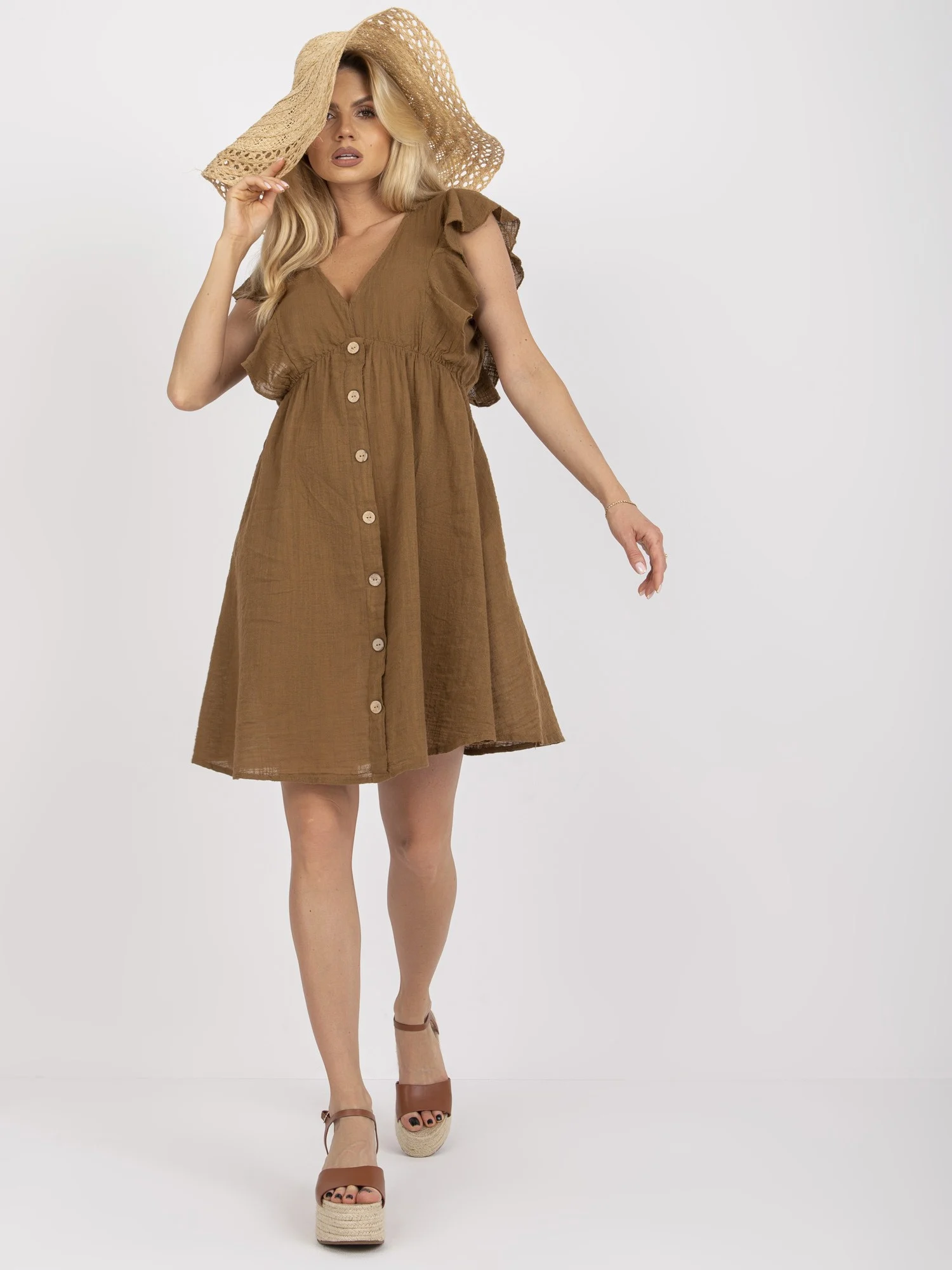Rochie Dama Fara maneci, Imprimat, Och Bella, Maro de Vara - imagine 3