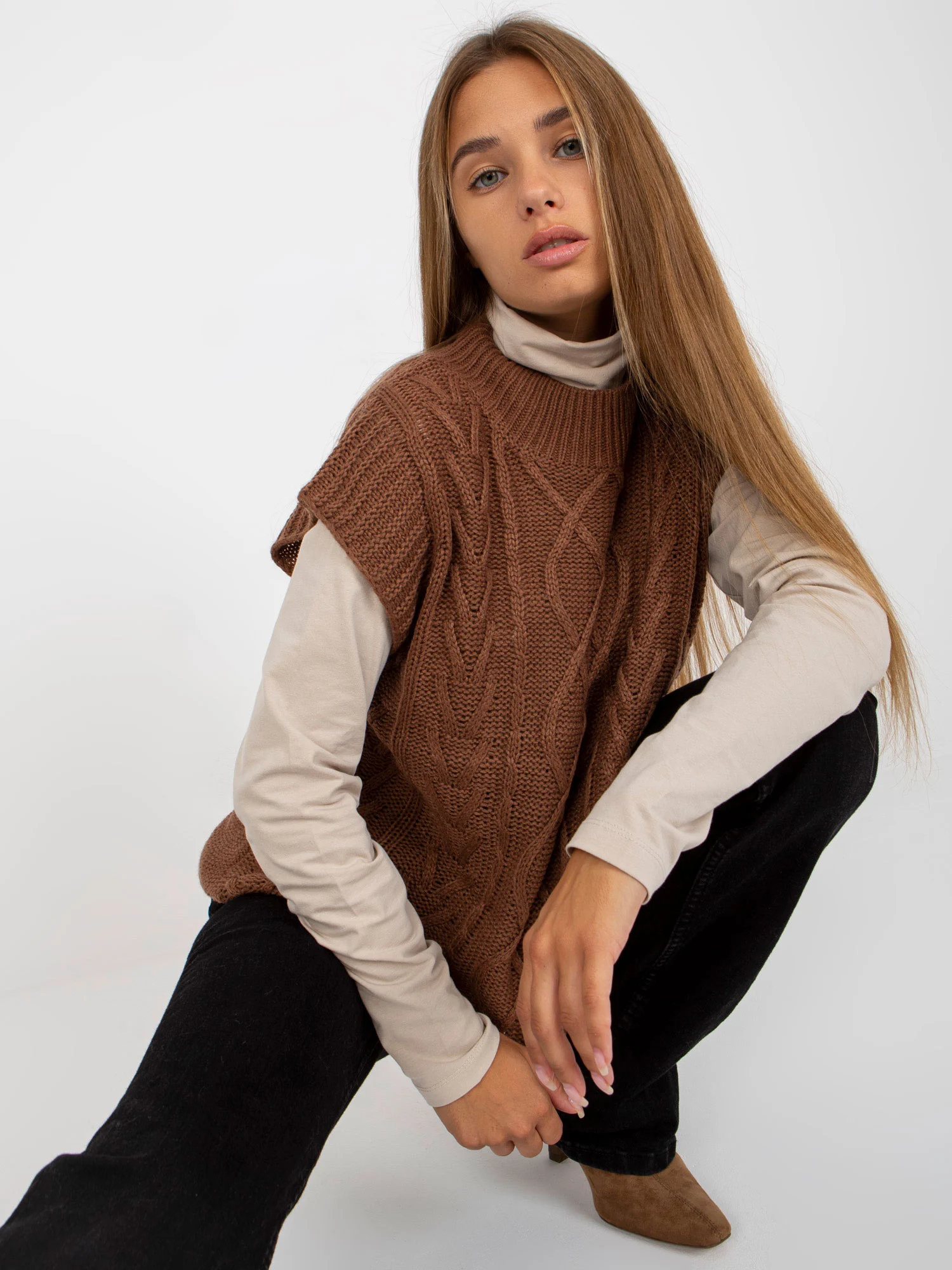 Vesta Dama Fara maneci, Guler inalt, Sublevel, Maro Eleganta Office - imagine 2