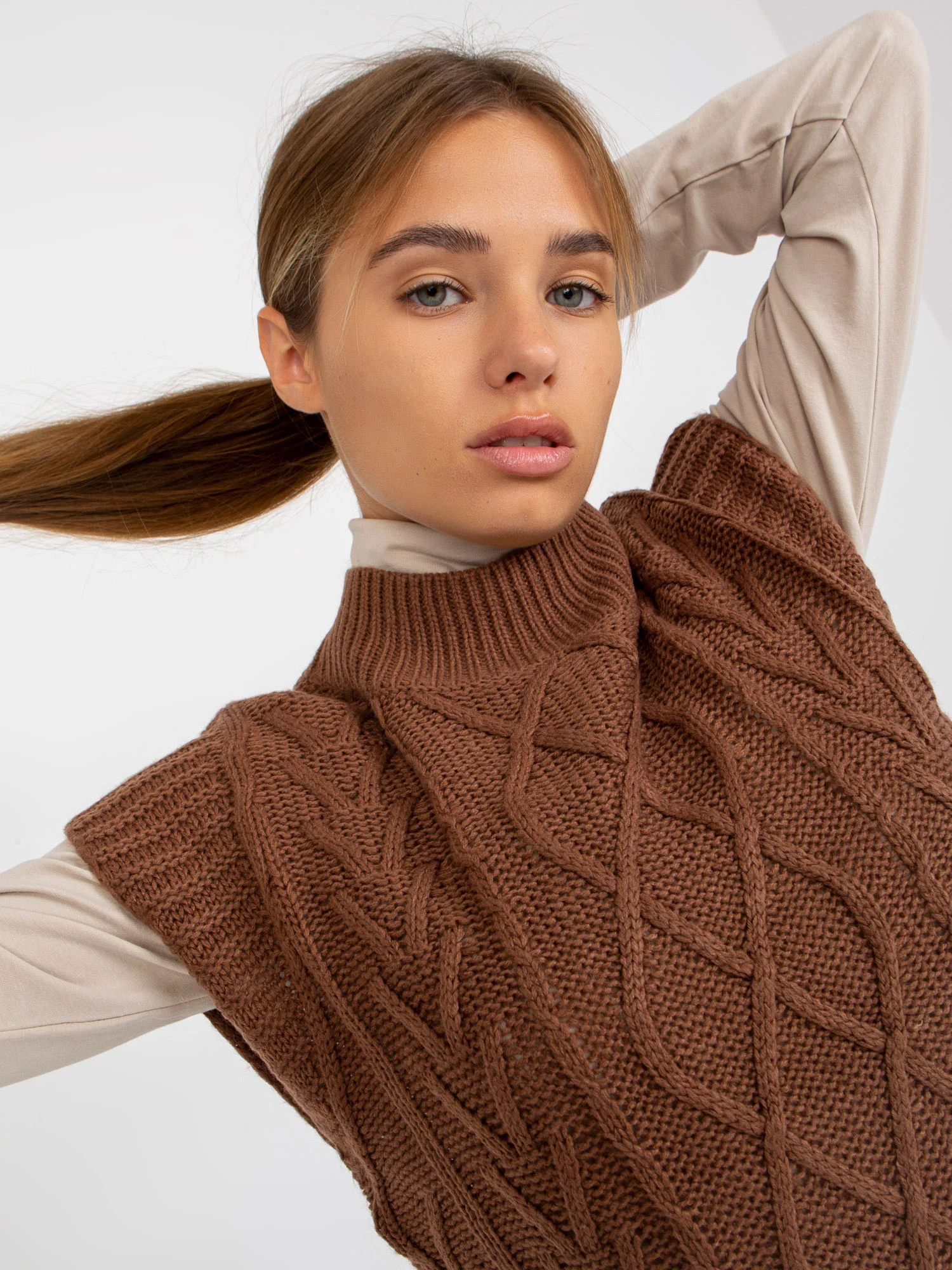 Vesta Dama Fara maneci, Guler inalt, Sublevel, Maro Eleganta Office - imagine 3