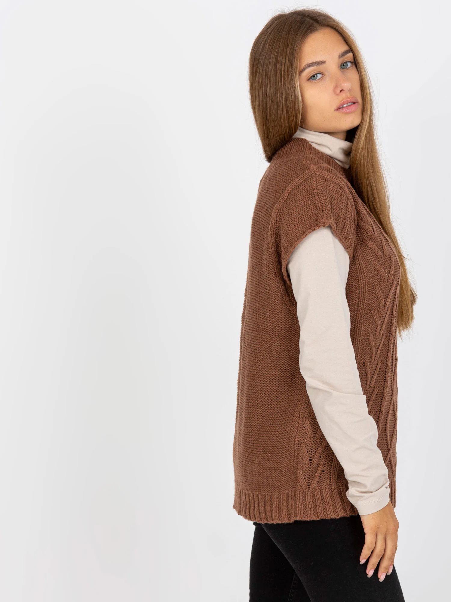 Vesta Dama Fara maneci, Guler inalt, Sublevel, Maro Eleganta Office - imagine 4