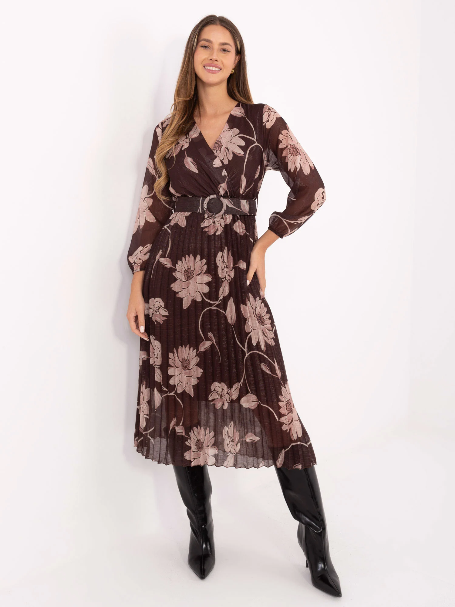 Rochie Dama Maxi, Floral, ITALY MODA, Maro - Image 3