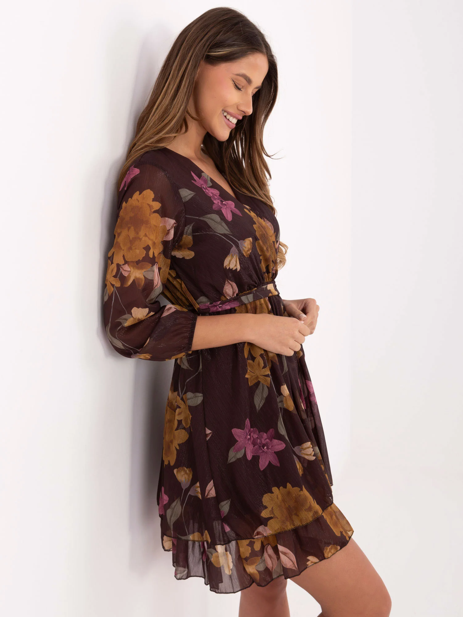 Rochie Dama Maxi, Floral, ITALY MODA, Maro - Image 4