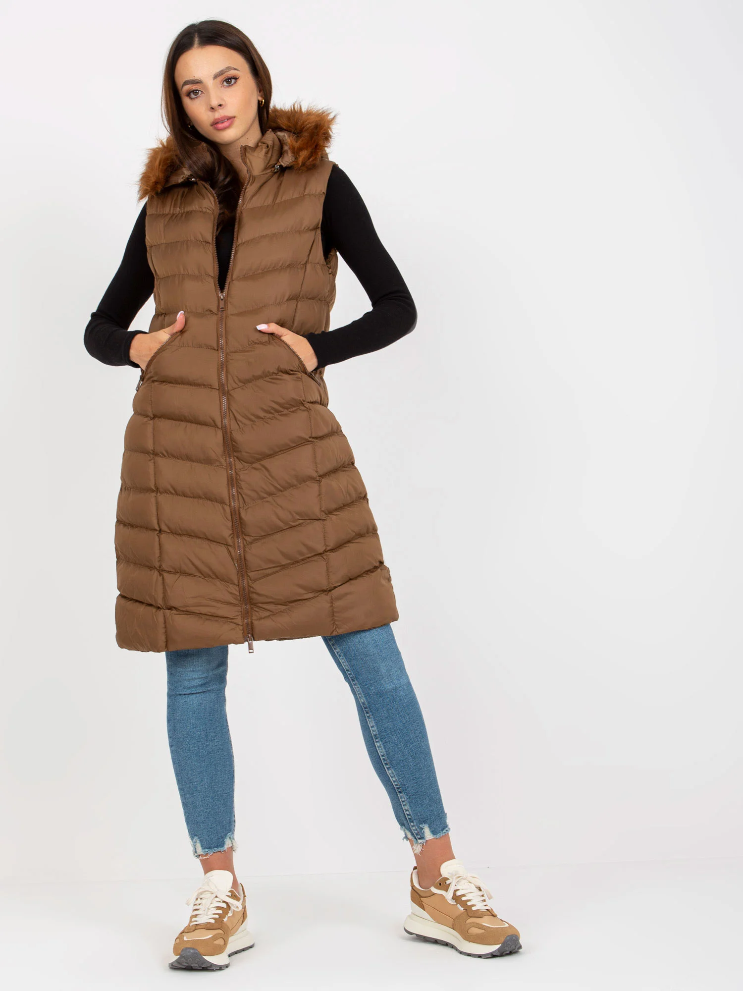 Vesta Dama Fara maneci, Guler inalt, RUE PARIS, Maro Eleganta Office - imagine 2