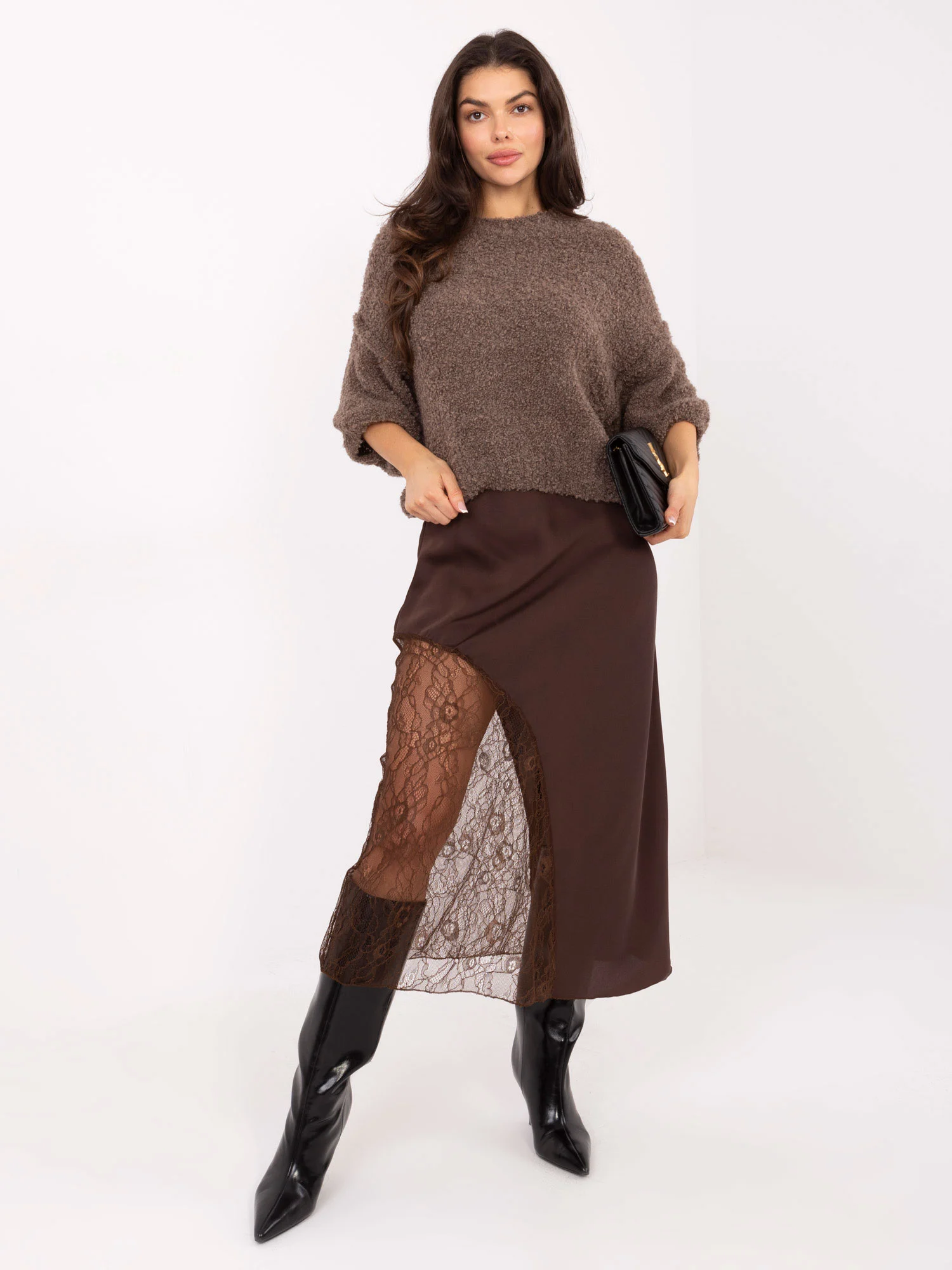 Fusta Dama Midi, Dantela, RUE PARIS, Maro de Petrecere - imagine 6