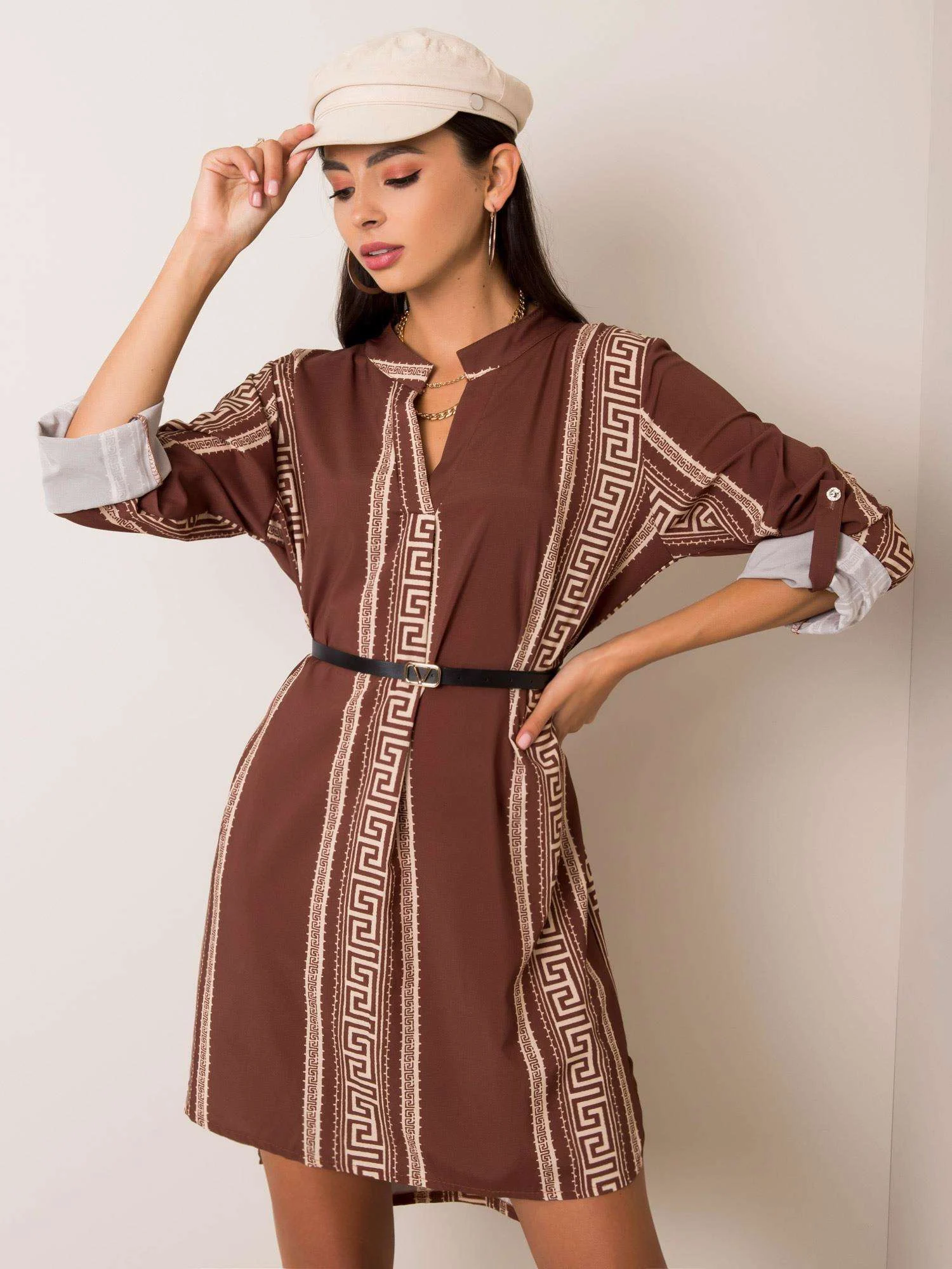 Rochie Dama Mini, Imprimat, ITALY MODA, Maro Eleganta Office - Image 3
