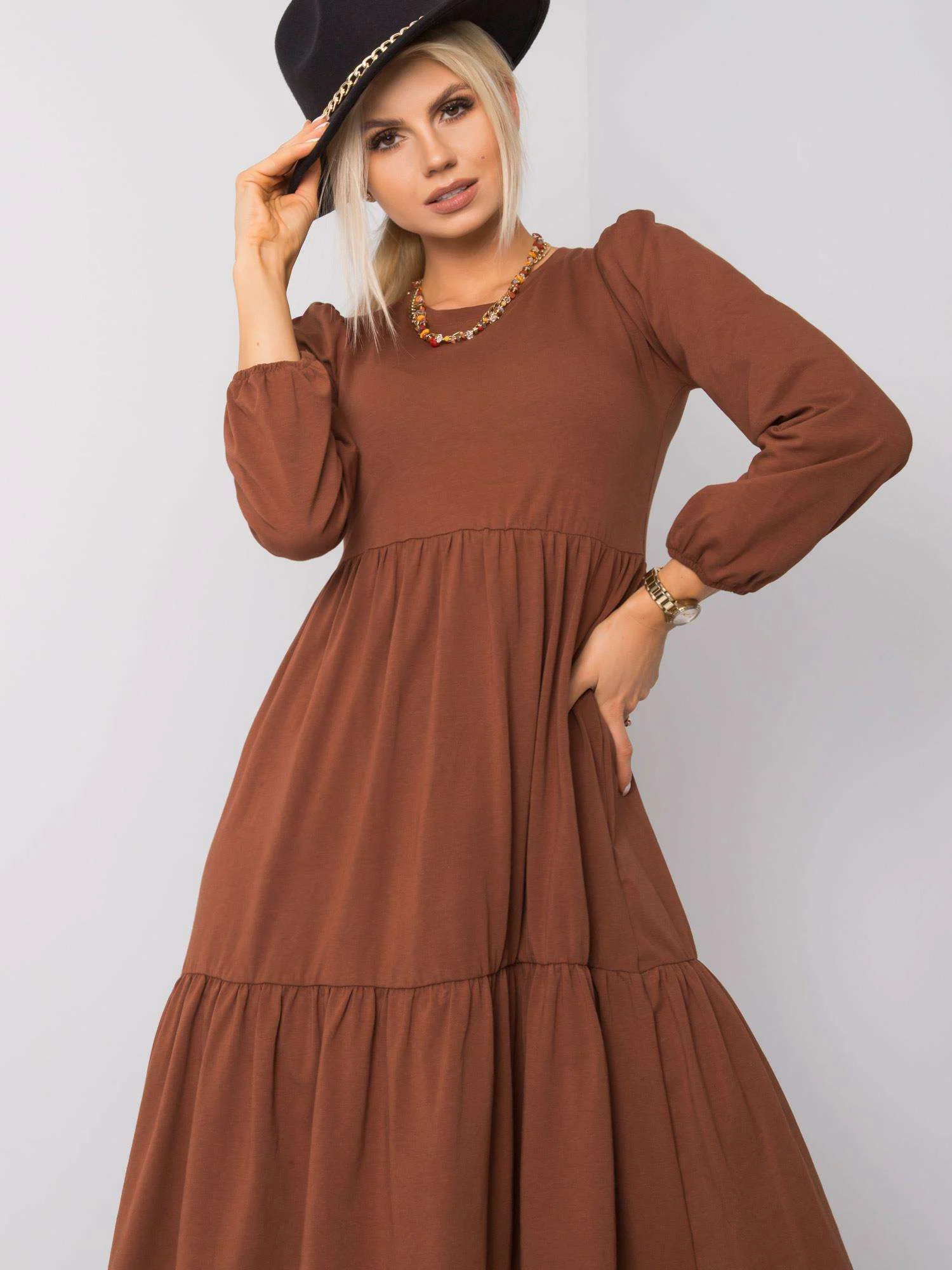 Rochie Dama Mini, Decolteu rotund, RUE PARIS, Maro Eleganta Office - imagine 2