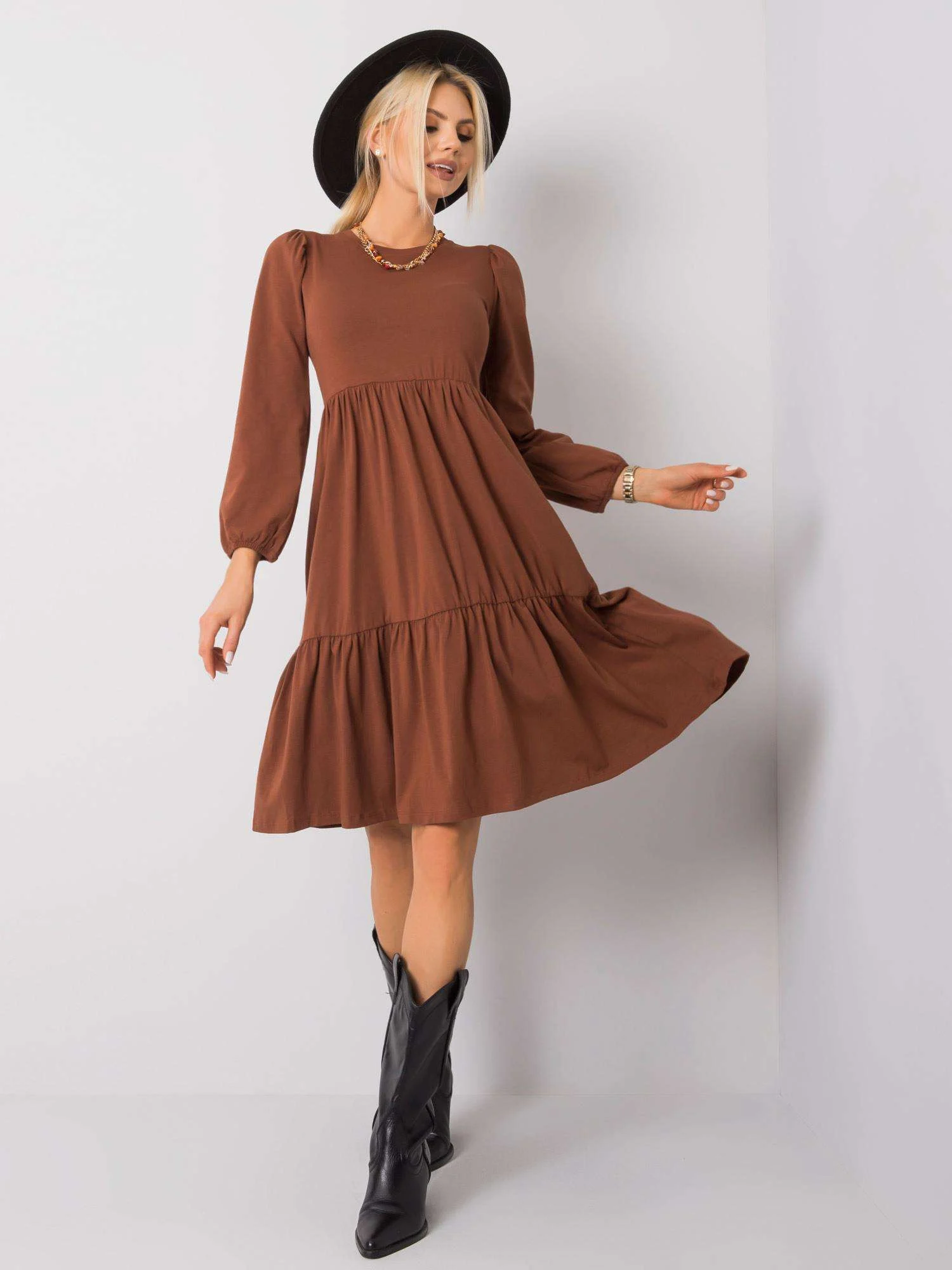 Rochie Dama Mini, Decolteu rotund, RUE PARIS, Maro Eleganta Office - imagine 5