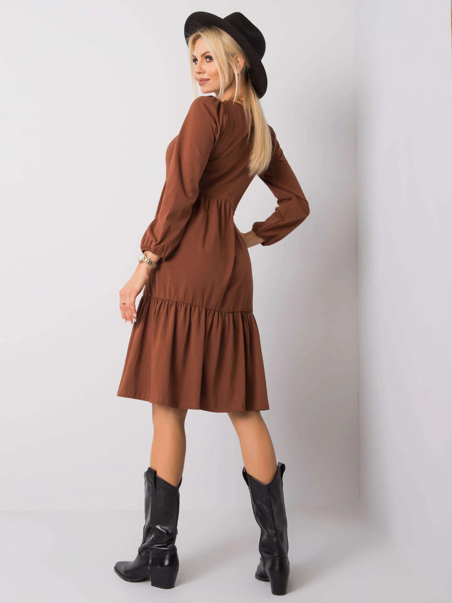 Rochie Dama Mini, Decolteu rotund, RUE PARIS, Maro Eleganta Office - imagine 4