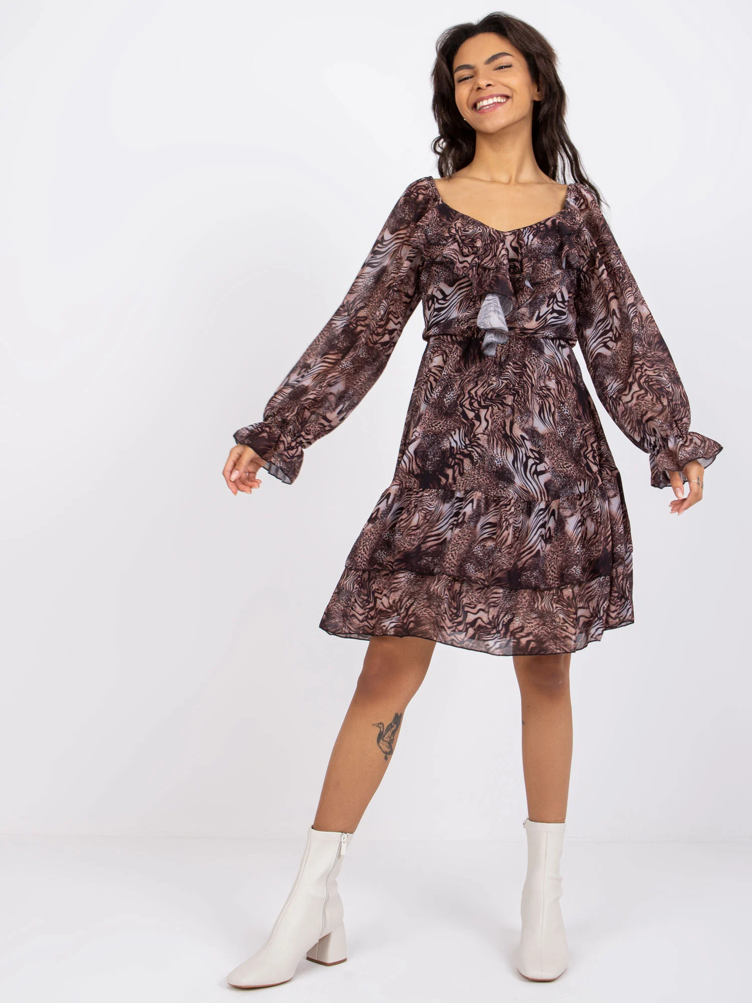Rochie Dama Maxi, Animal print, Och Bella, Maro Casual - Image 4