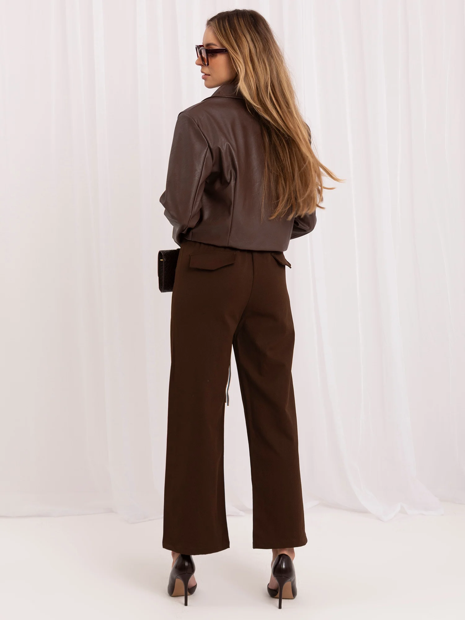 Pantaloni Dama 7/8, Larga, ITALY MODA, Maro Eleganta Office - imagine 3