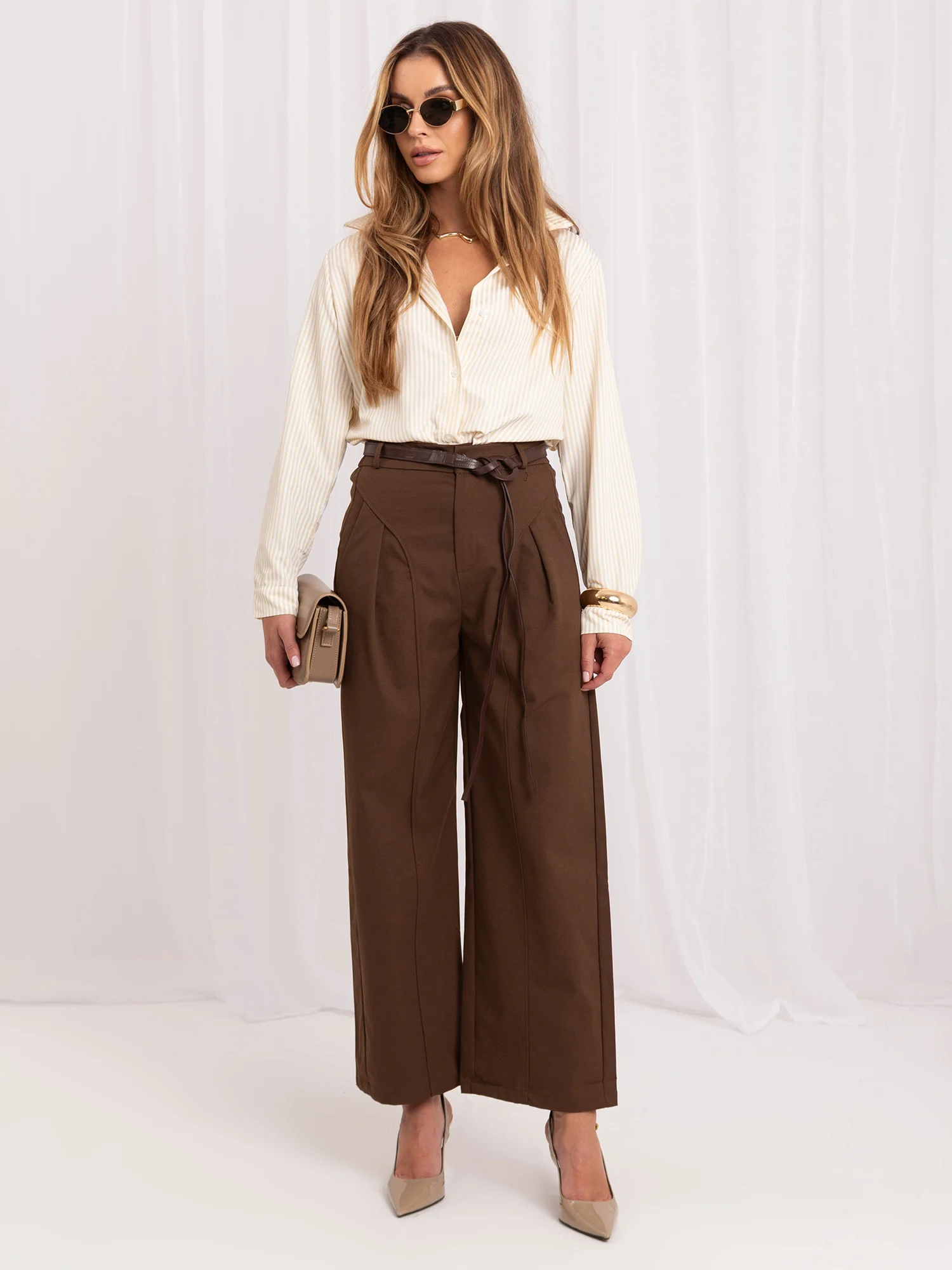 Pantaloni Dama 7/8, Larga, ITALY MODA, Maro Eleganta Office - imagine 5