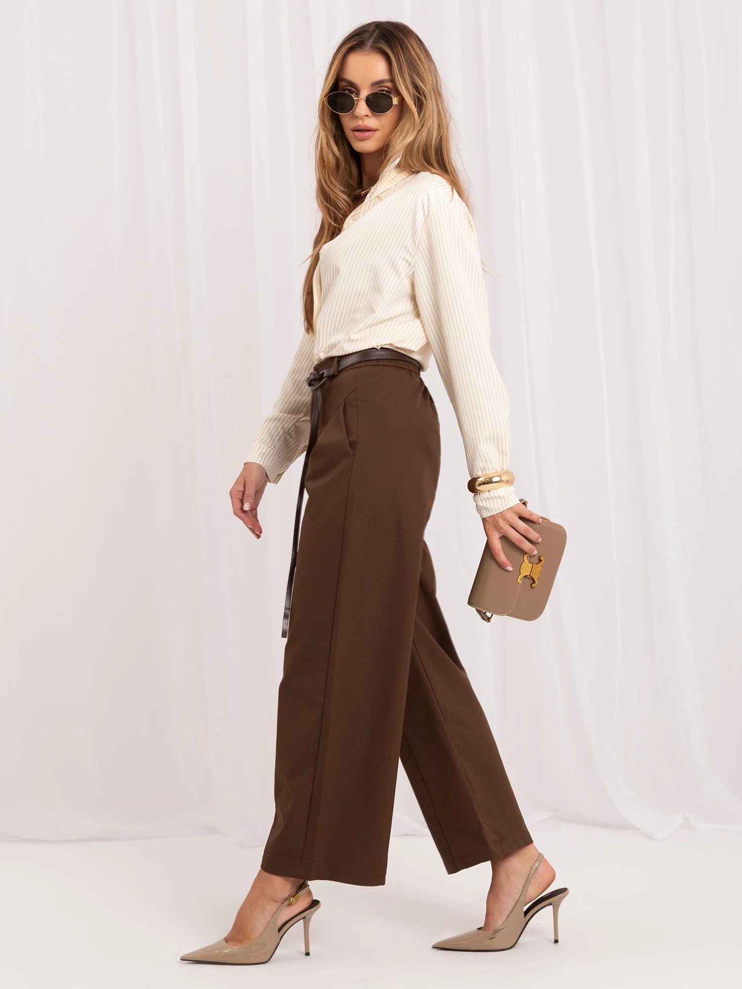 Pantaloni Dama 7/8, Larga, ITALY MODA, Maro Eleganta Office - imagine 2