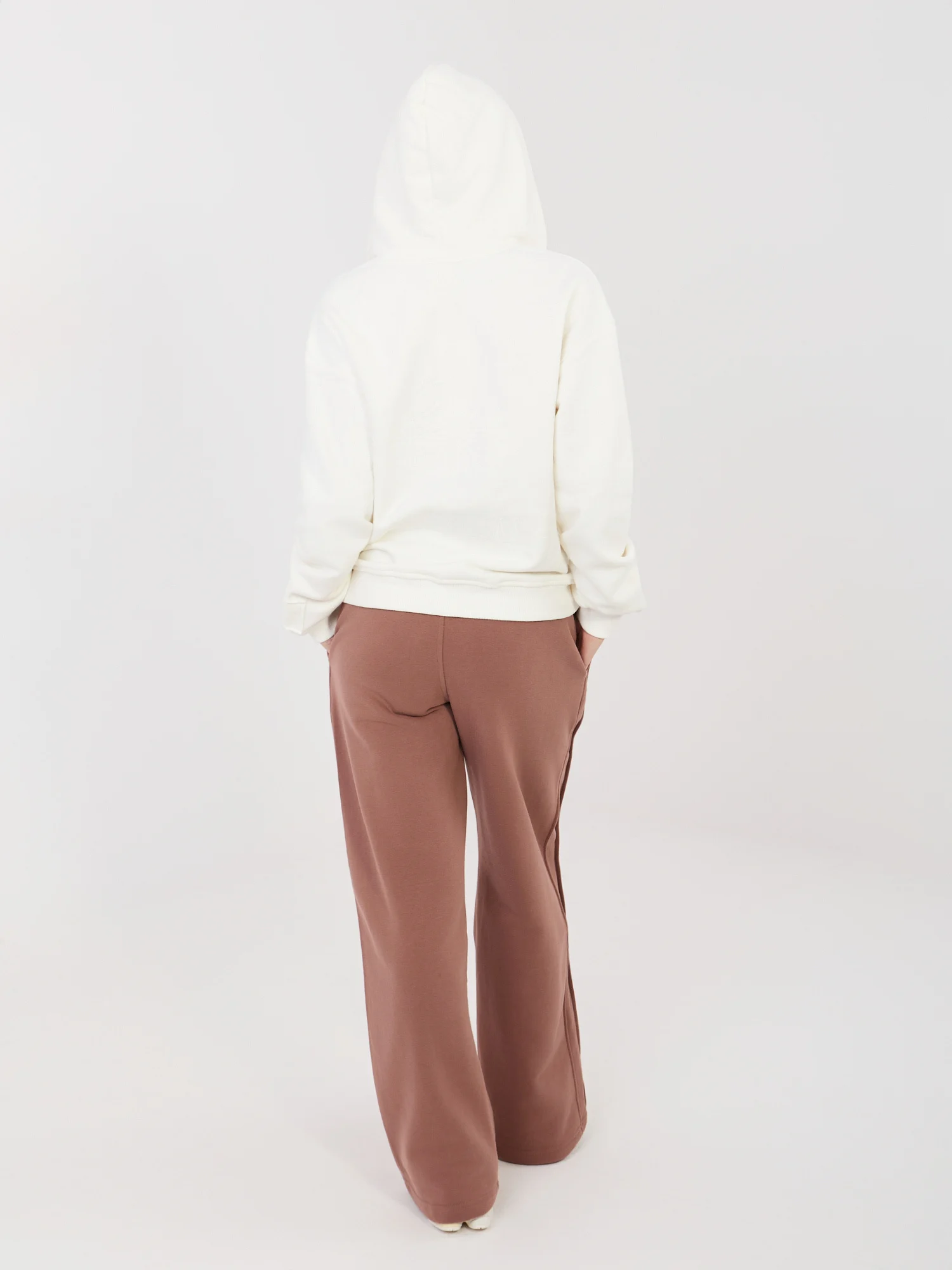 Pantaloni Trening Dama Larga, Guler inalt, NATURAL SIDE, Maro Casual - imagine 3