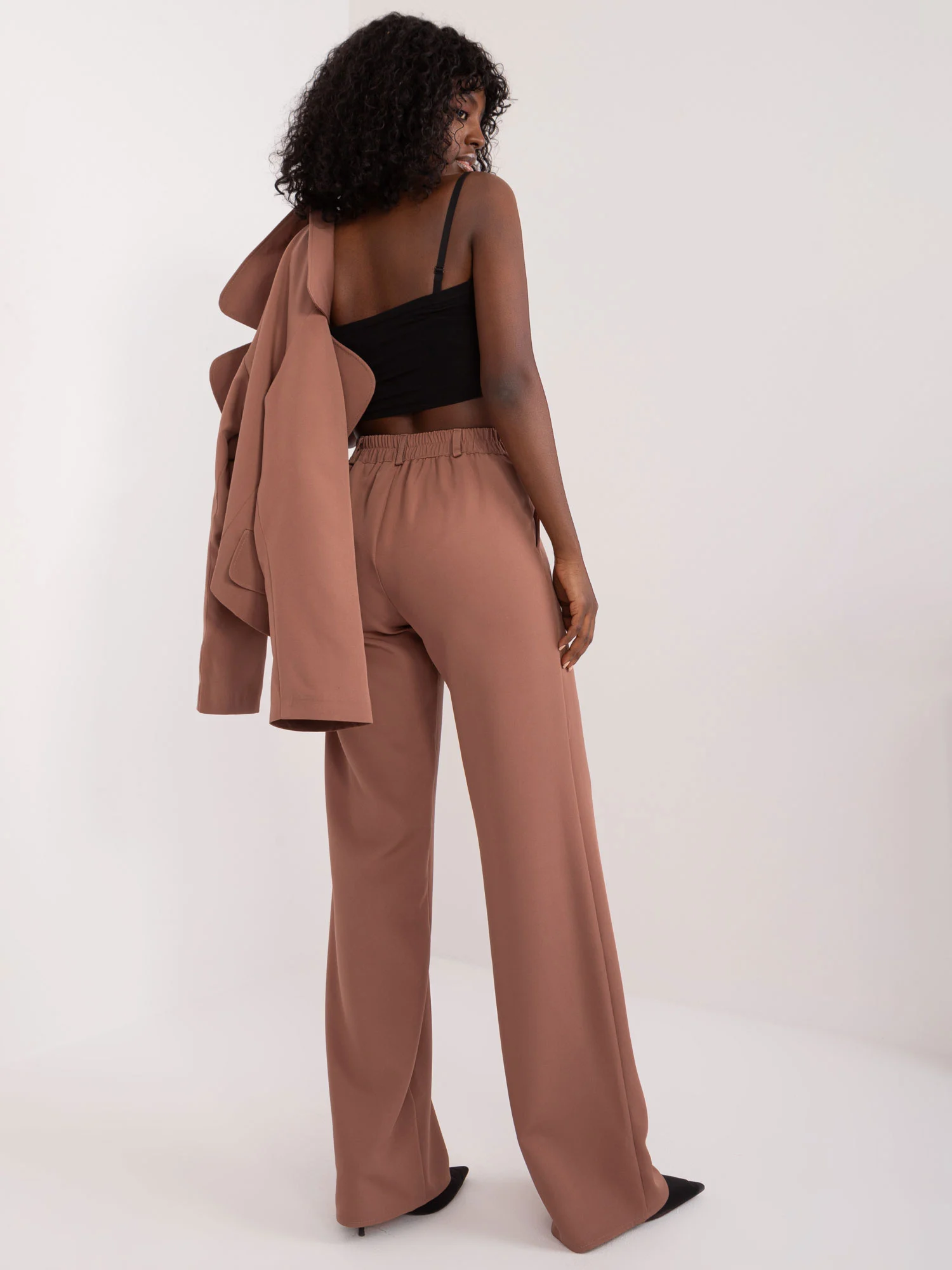 Pantaloni Dama Elegant, Guler inalt, LAKERTA, Maro de Petrecere - imagine 3