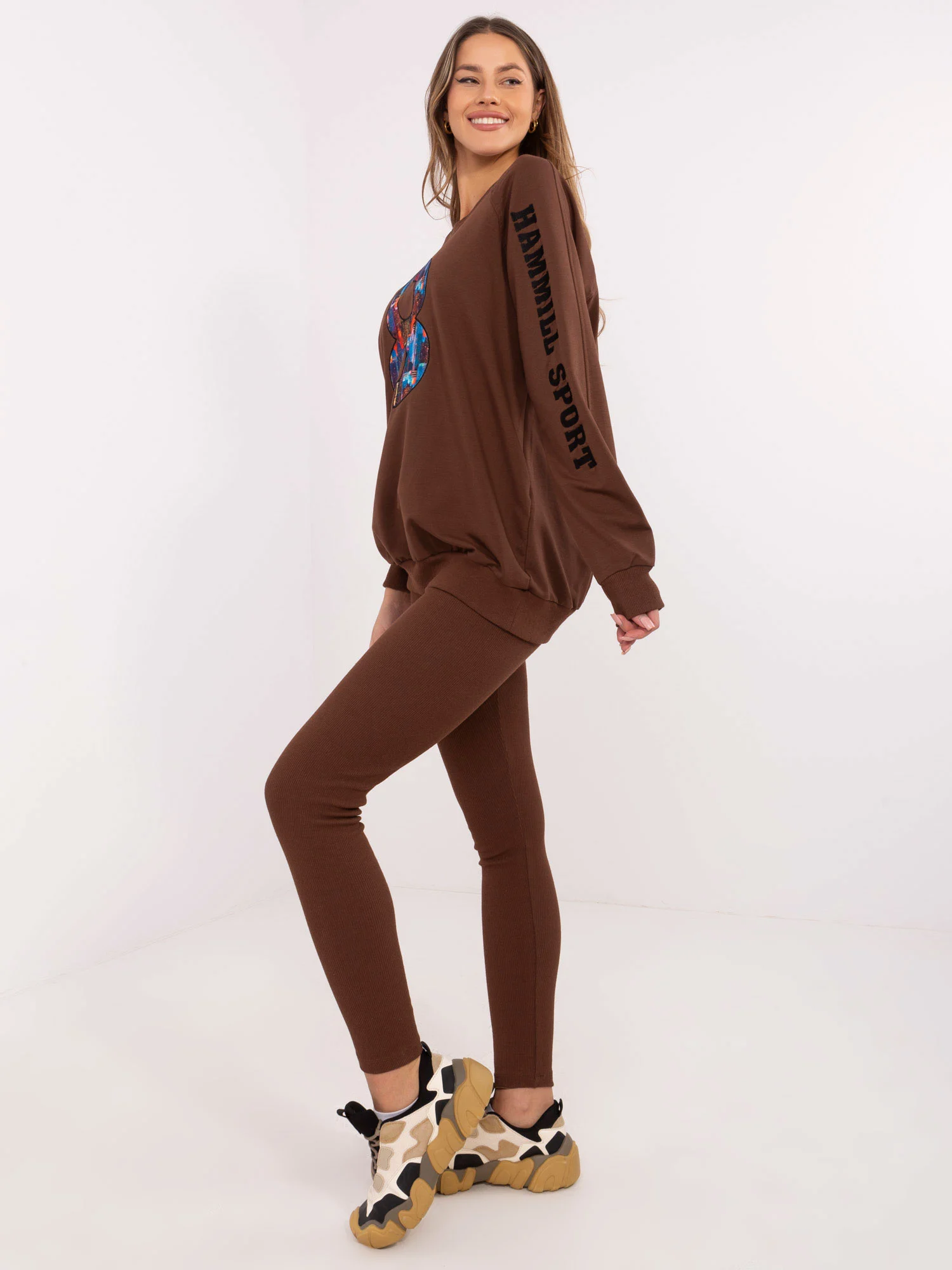 Compleu Dama Maneca lunga, Conica, My Red Lips, Maro Casual - imagine 4