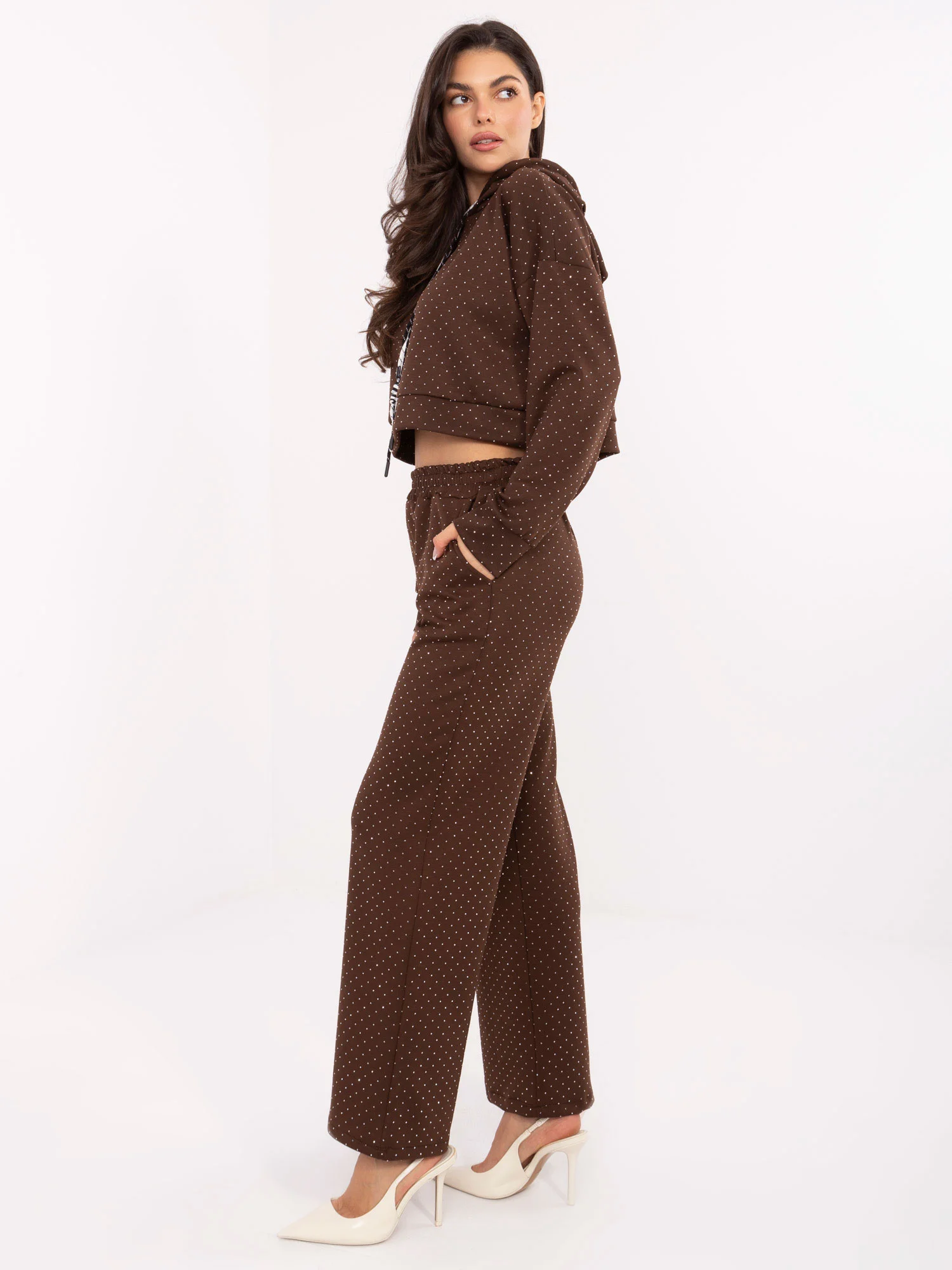 Compleu Dama Maneca lunga, Elegant, RUE PARIS, Maro Casual - imagine 4