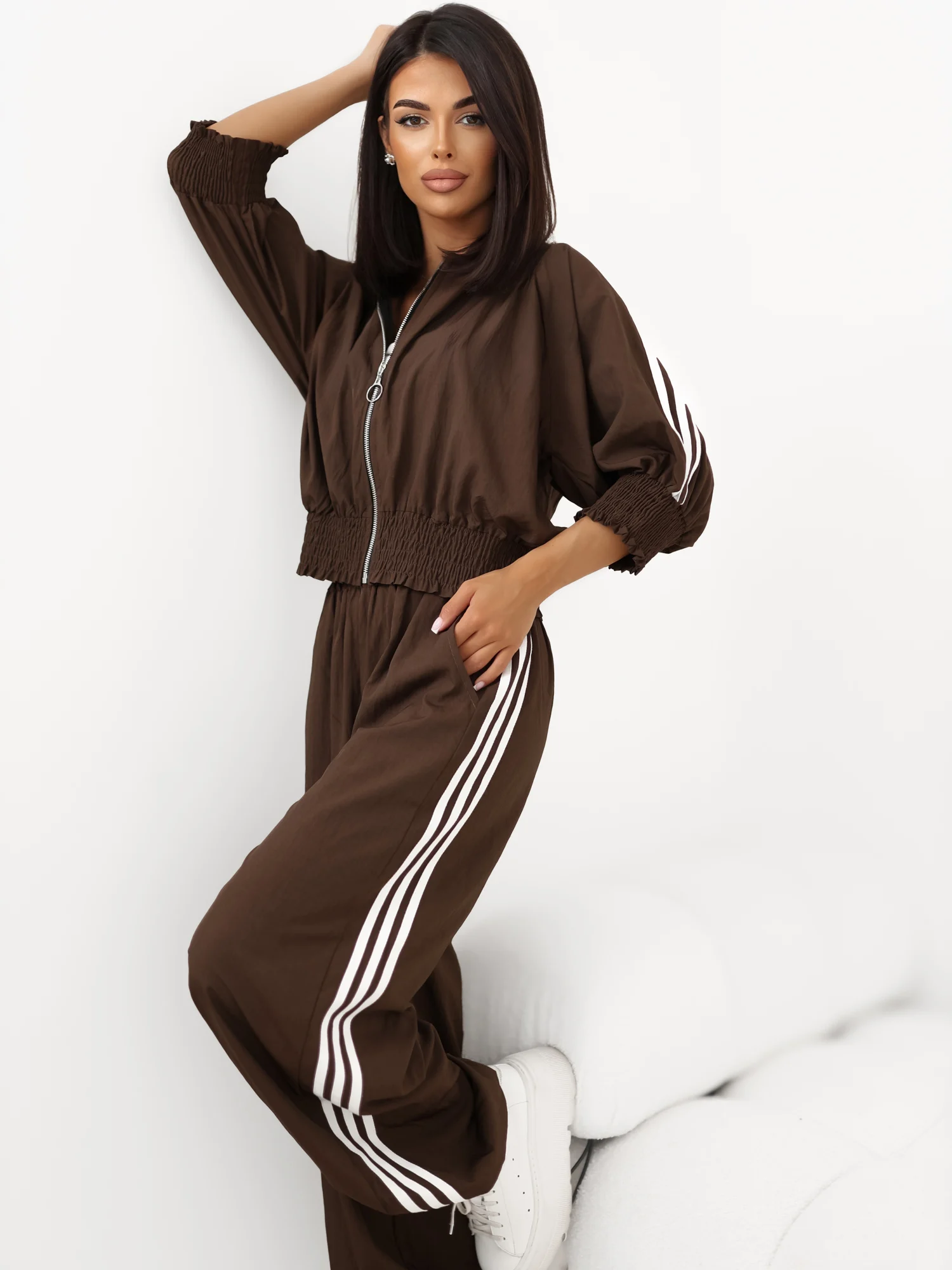 Compleu Dama Maneca 3/4, Sport, ITALY MODA, Maro Casual - imagine 7