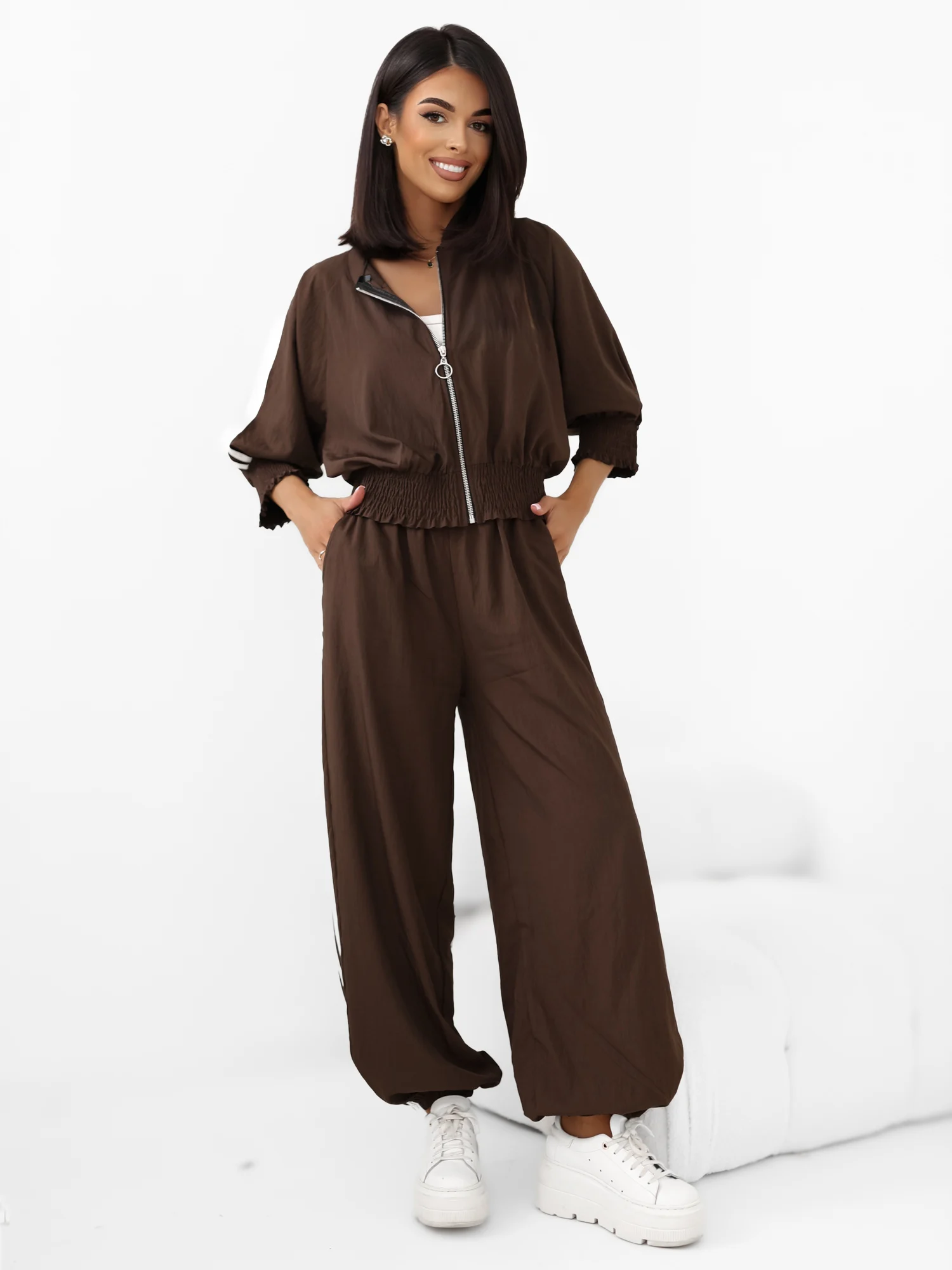 Compleu Dama Maneca 3/4, Sport, ITALY MODA, Maro Casual - imagine 6