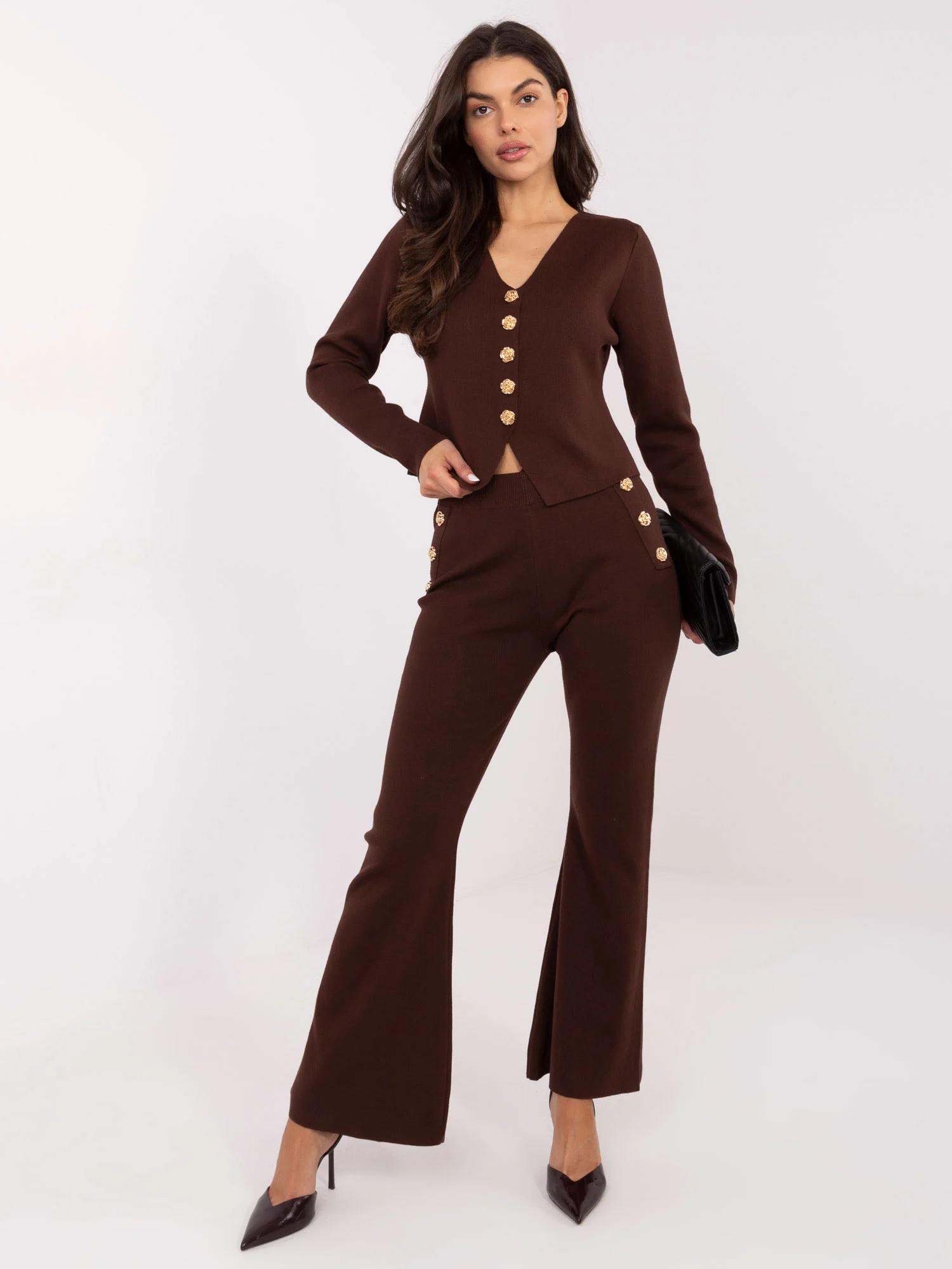 Compleu Dama Lunga, Elegant, Sheep, Maro Eleganta Office - imagine 3