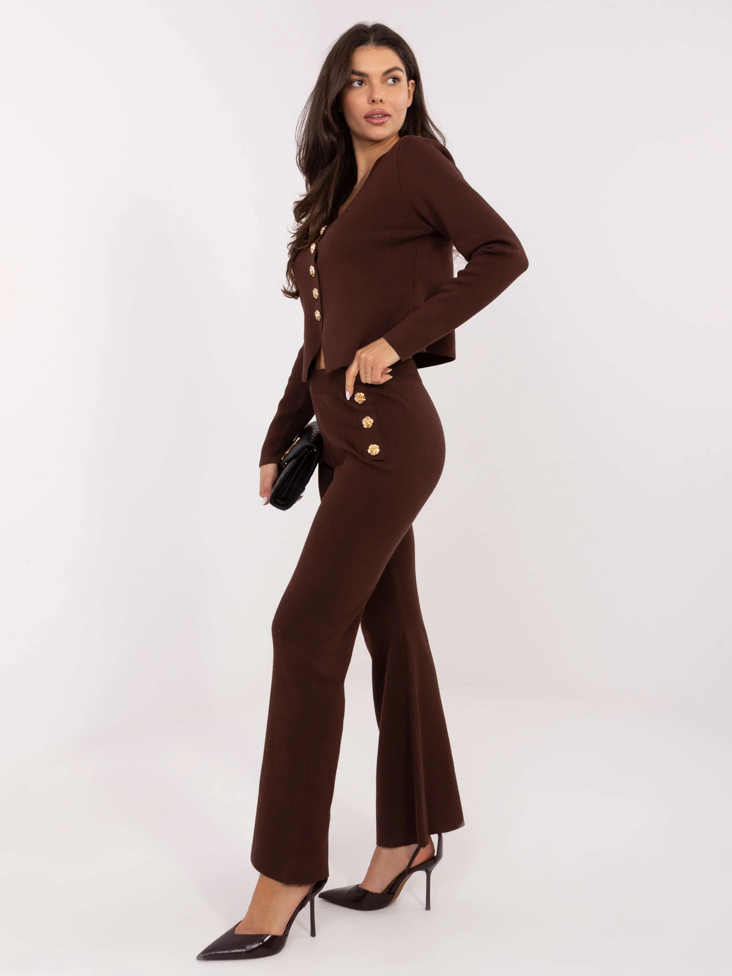 Compleu Dama Lunga, Elegant, Sheep, Maro Eleganta Office - imagine 2