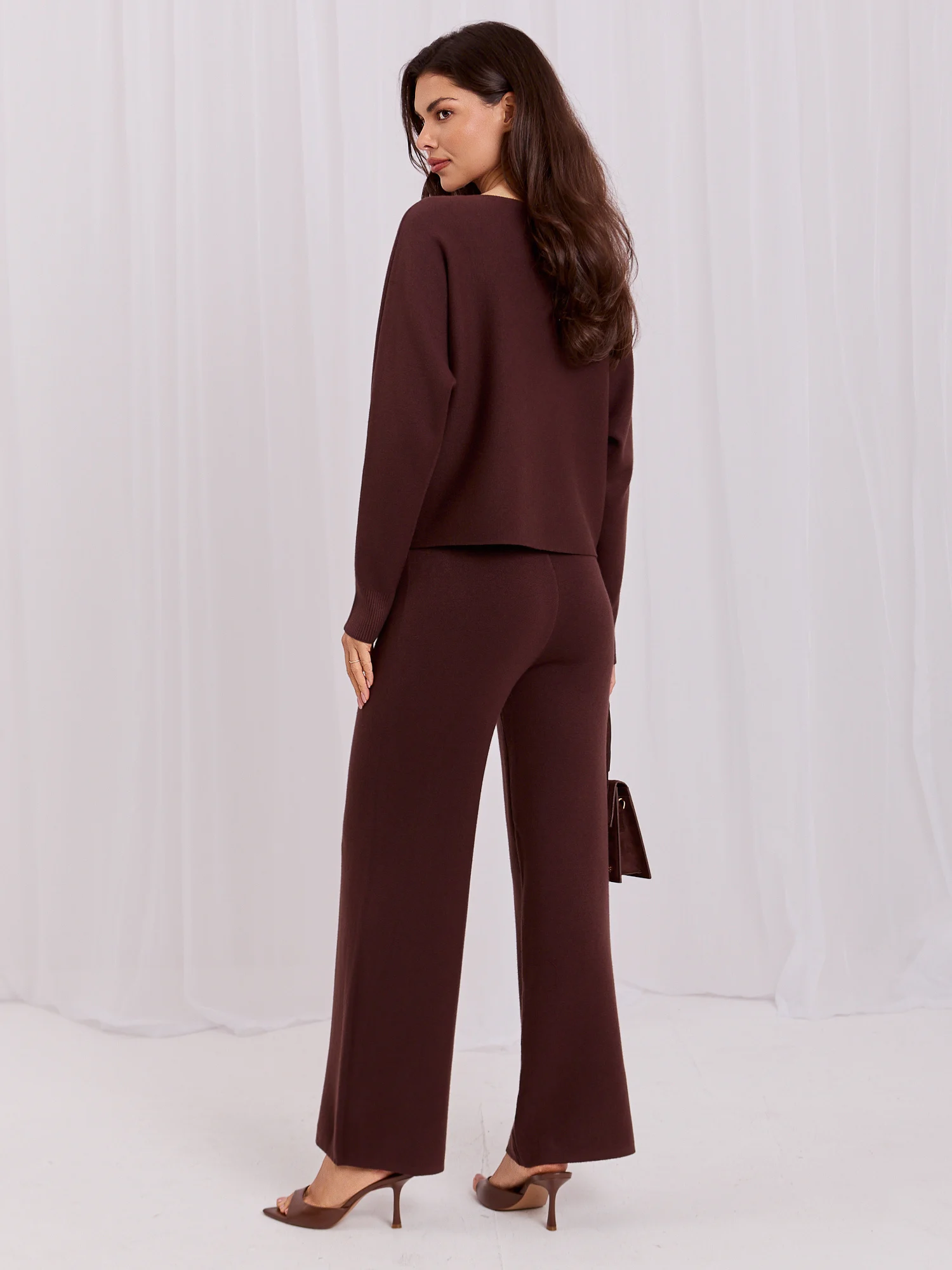 Compleu Dama Maneca lunga, Elegant, ITALY MODA, Maro Eleganta Office - imagine 4