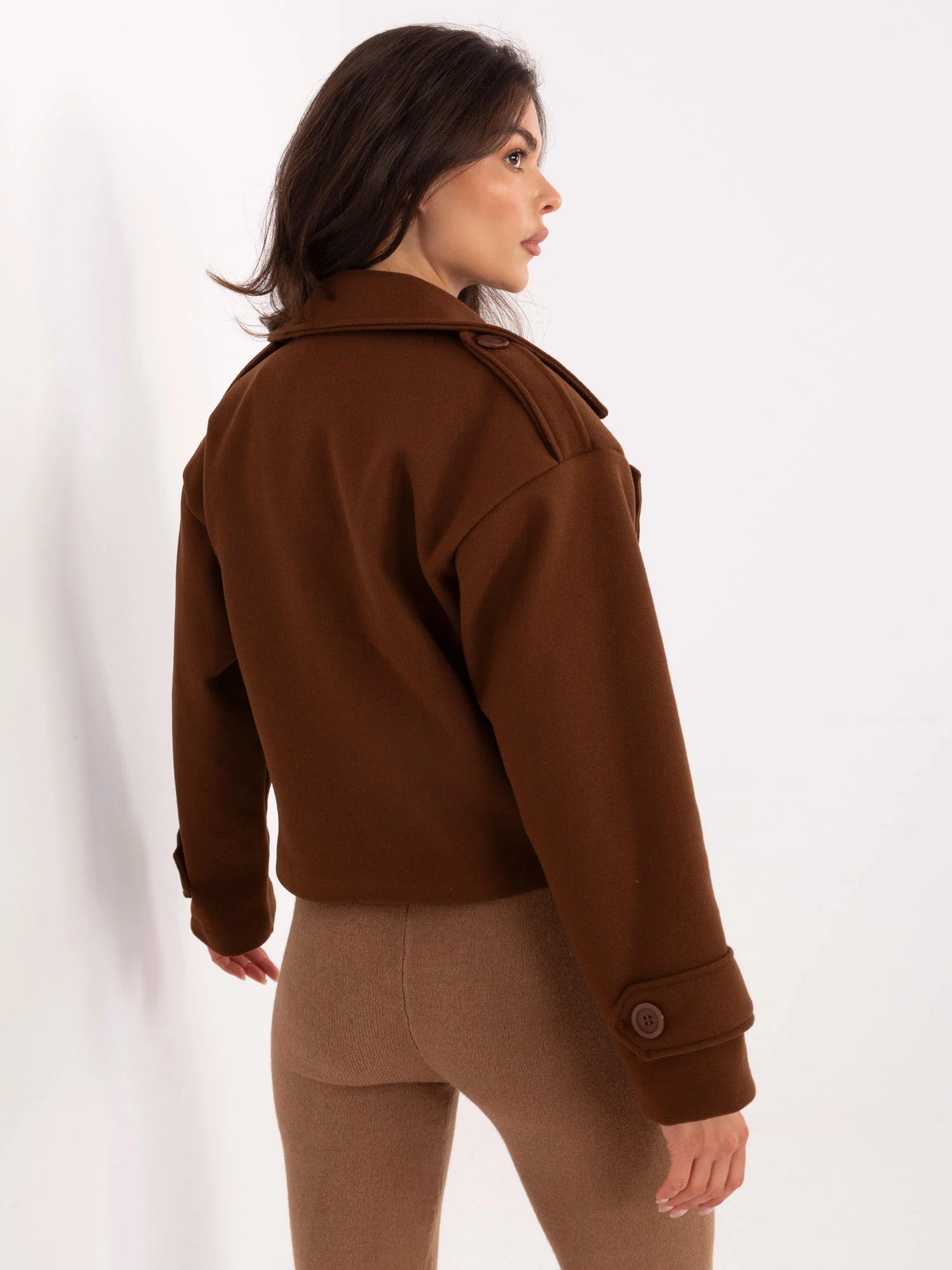 Jacheta Dama Mini, Guler inalt, RUE PARIS, Maro Eleganta Office - imagine 5