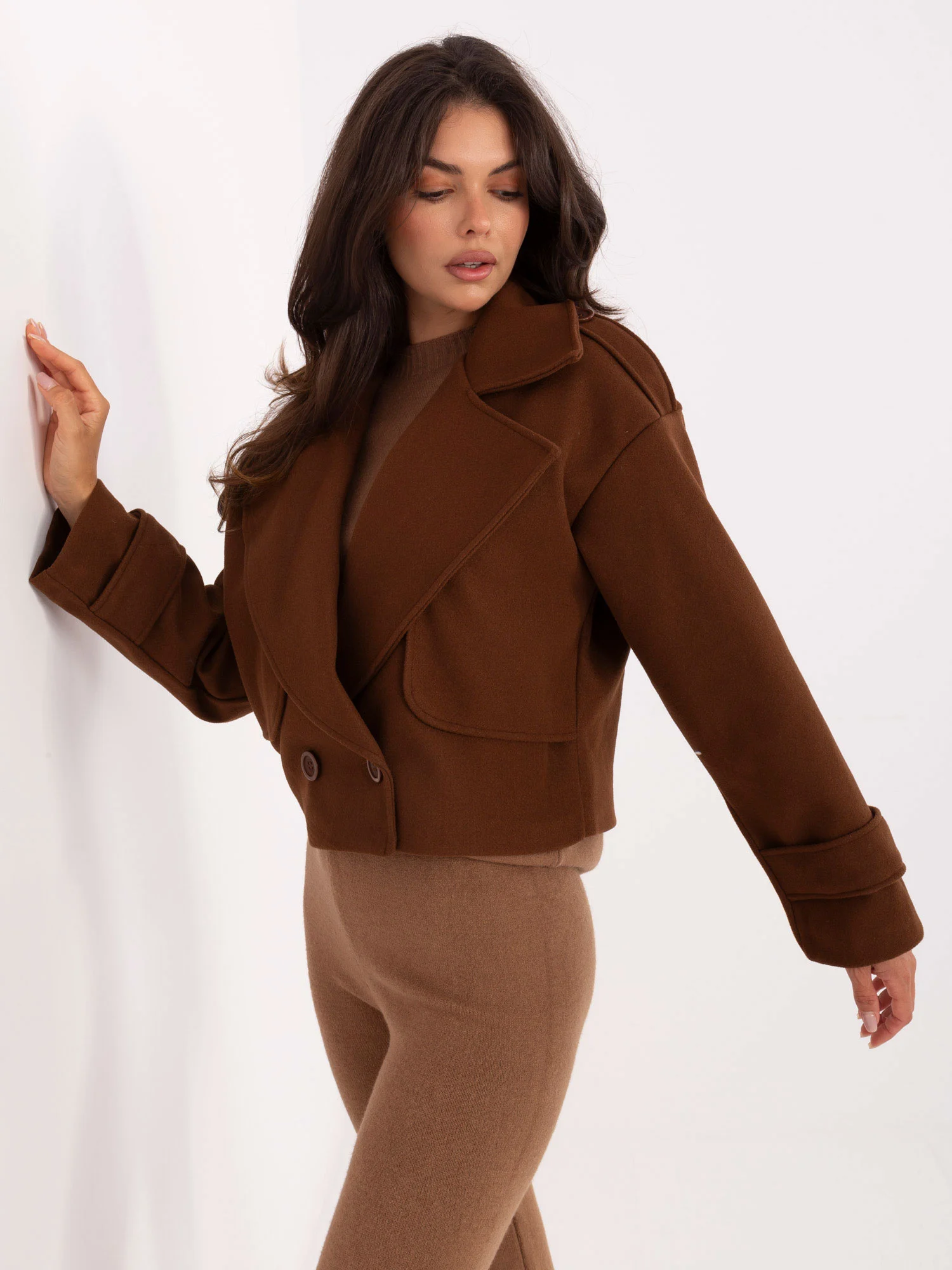 Jacheta Dama Mini, Guler inalt, RUE PARIS, Maro Eleganta Office - imagine 4