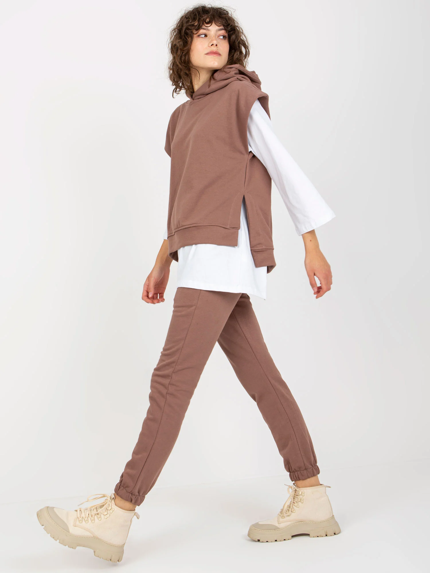 Compleu Dama Mini, Mansete elastice, ex moda, Maro Casual - imagine 8