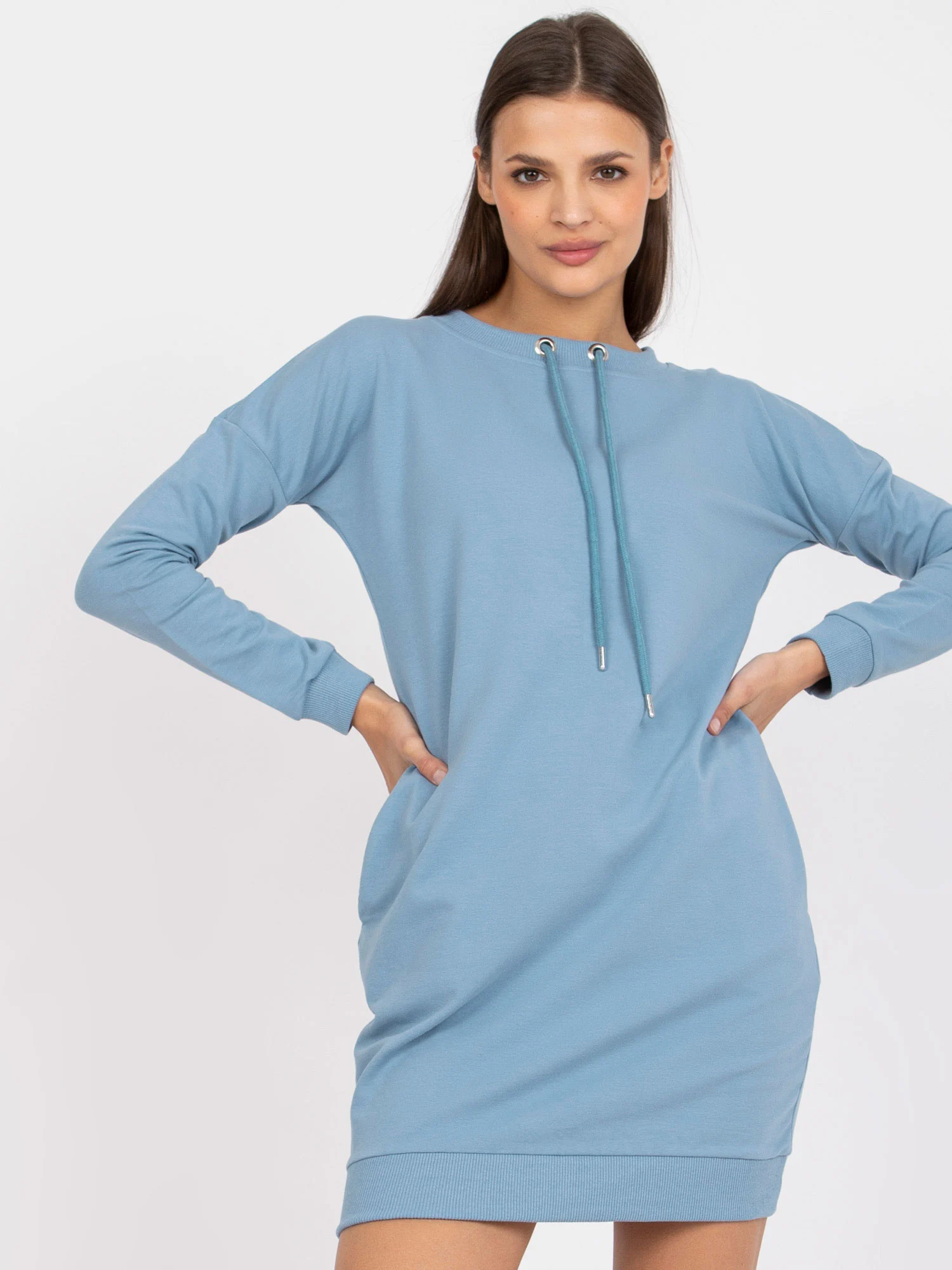 Rochie Dama Maxi, Rochie dreapta, BASIC FEEL GOOD, Albastru - Image 4