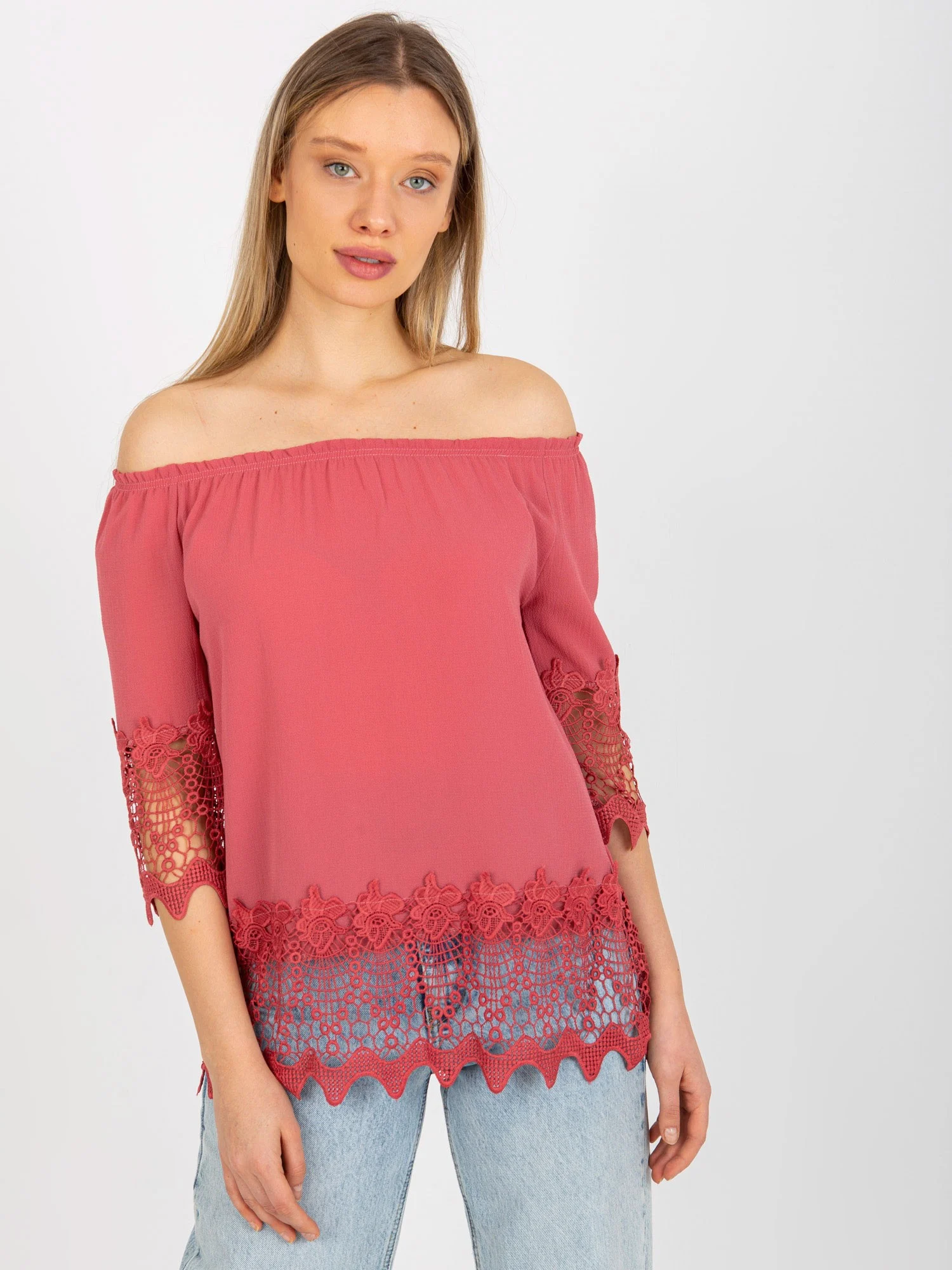 Bluza Dama Maneca 3/4, Guler inalt, LAKERTA, Roz Casual - imagine 3