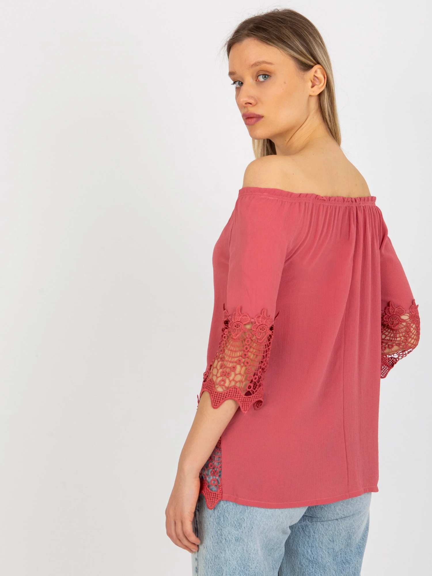 Bluza Dama Maneca 3/4, Guler inalt, LAKERTA, Roz Casual - imagine 6