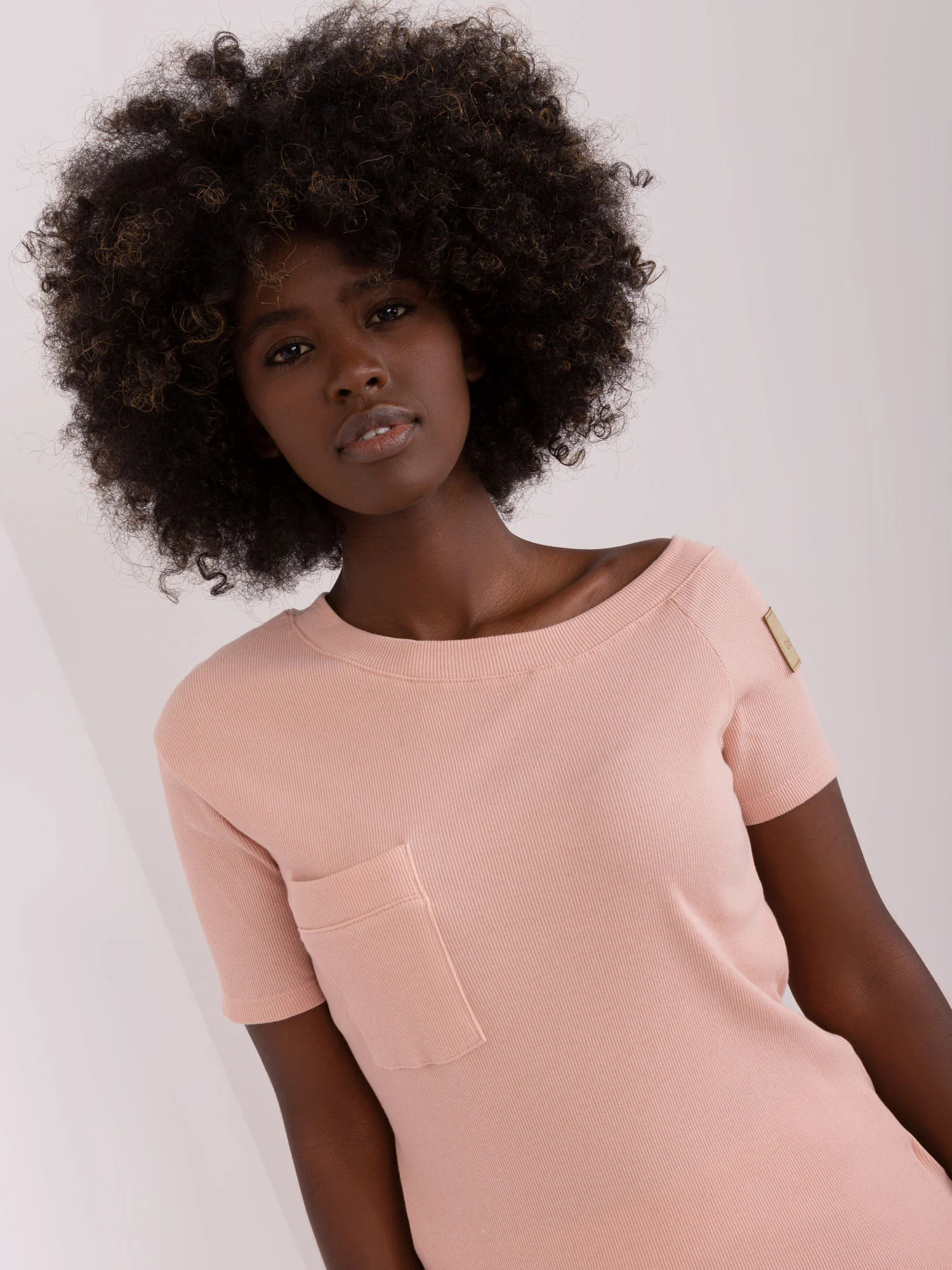 Bluza Dama Dungi, Guler inalt, Och Bella, Roz Casual - imagine 2