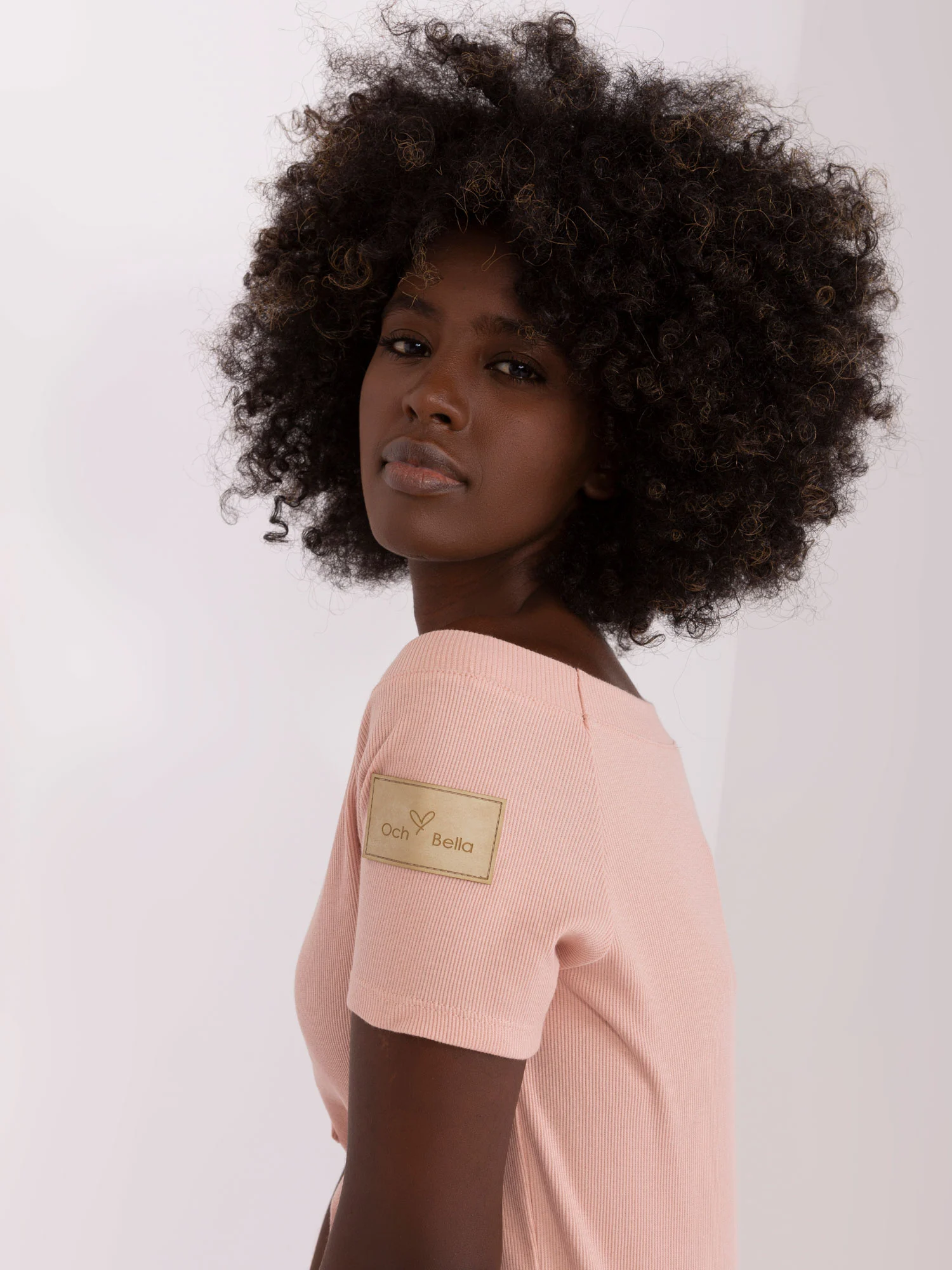 Bluza Dama Dungi, Guler inalt, Och Bella, Roz Casual - imagine 3