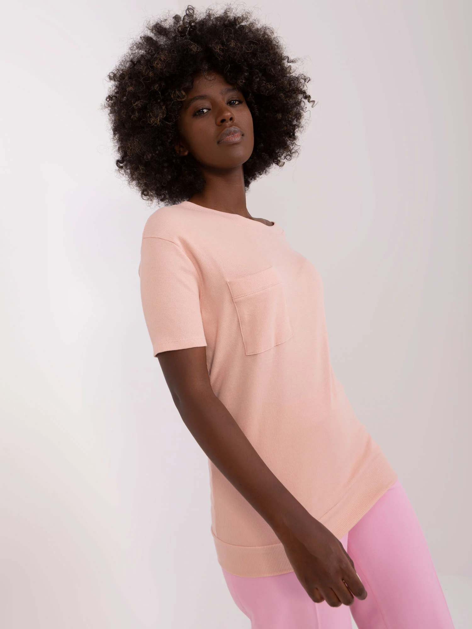 Bluza Dama Dungi, Guler inalt, Och Bella, Roz Casual - imagine 6