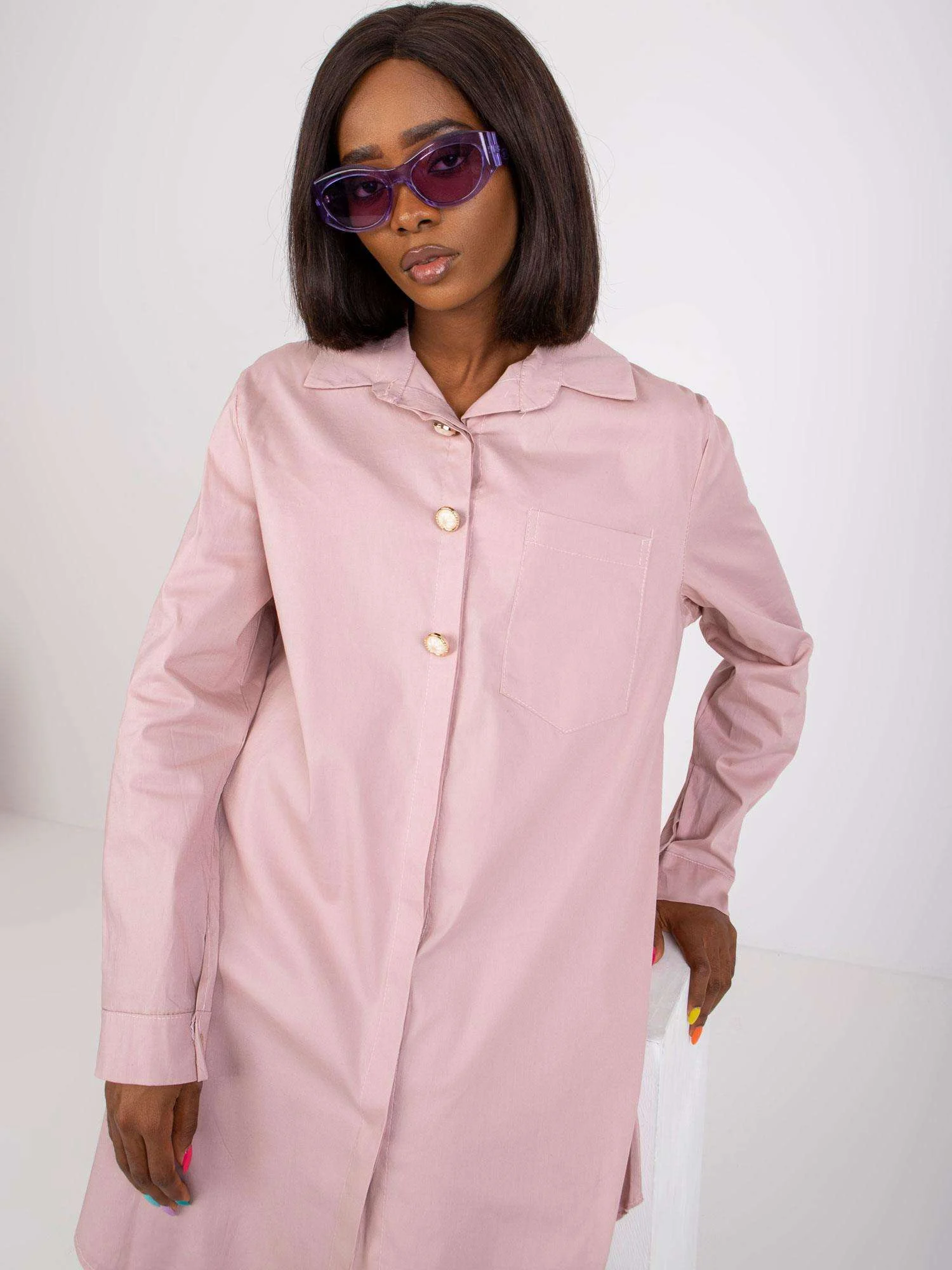 Camasa Dama Maneca lunga, Elegant, ITALY MODA, Roz Eleganta Office - imagine 7