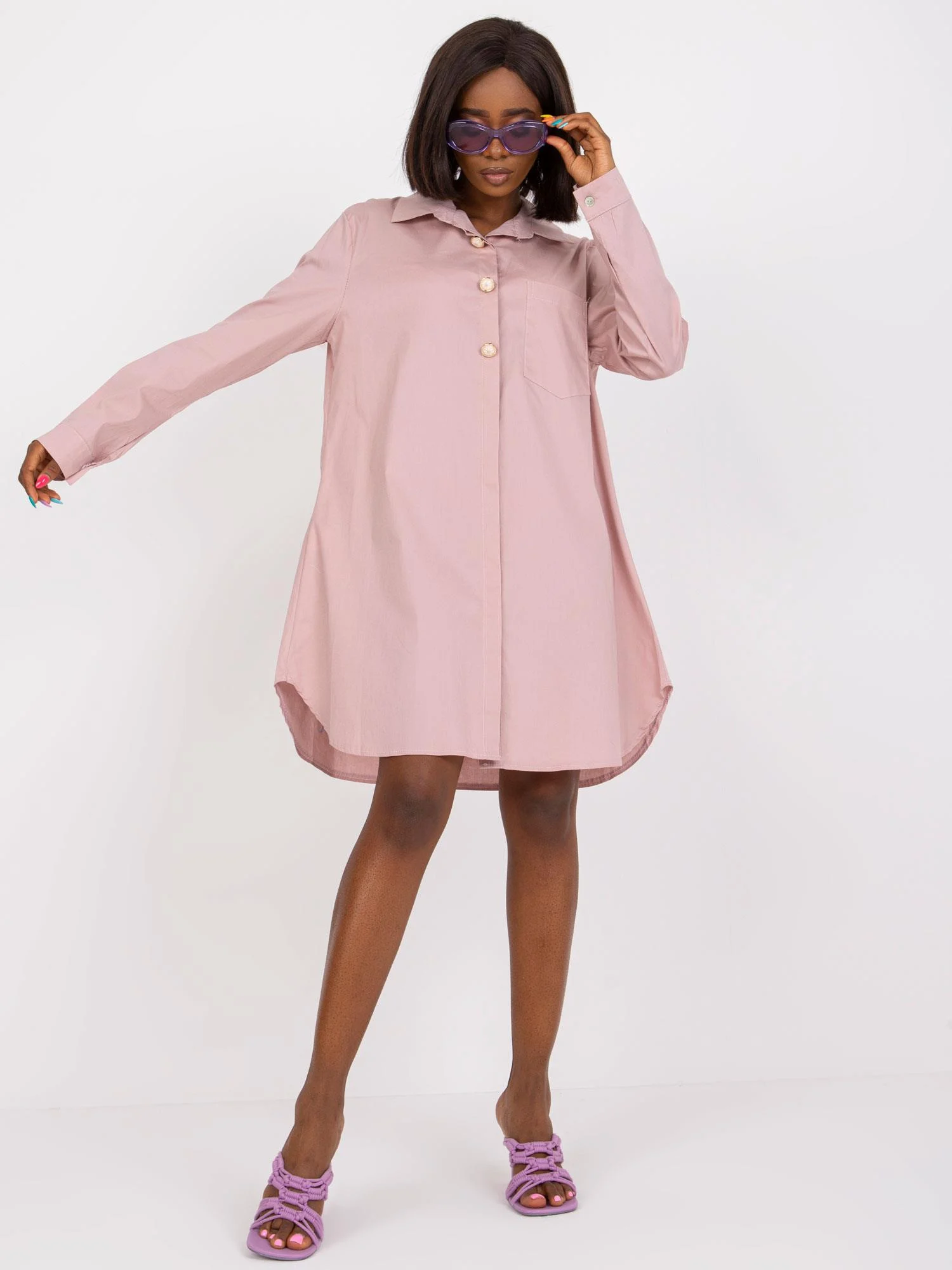 Camasa Dama Maneca lunga, Elegant, ITALY MODA, Roz Eleganta Office - imagine 2