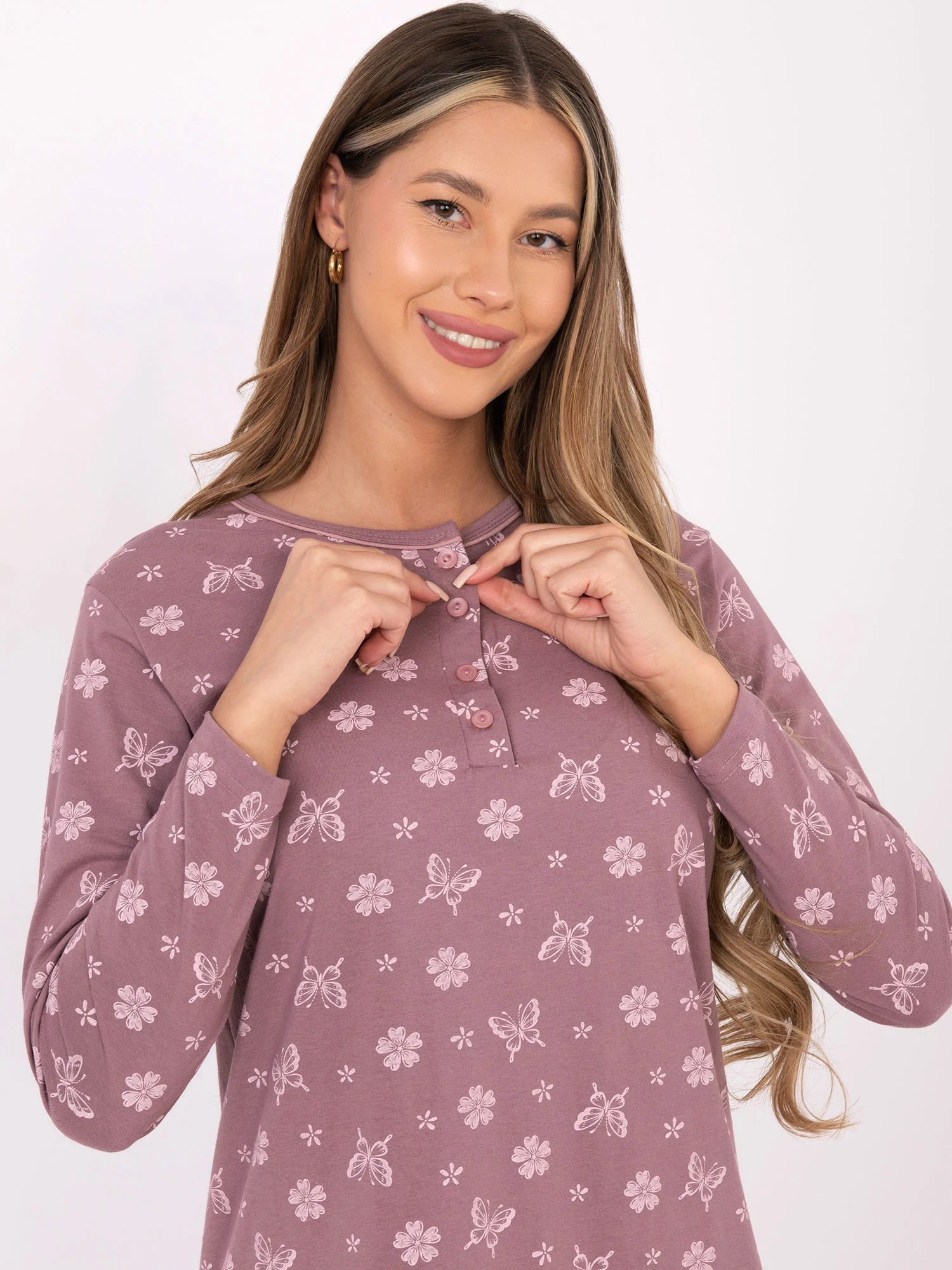 Camasa de Noapte Dama Maxi, Rochie dreapta, Forever Pink, Roz Marimi Mari - imagine 5
