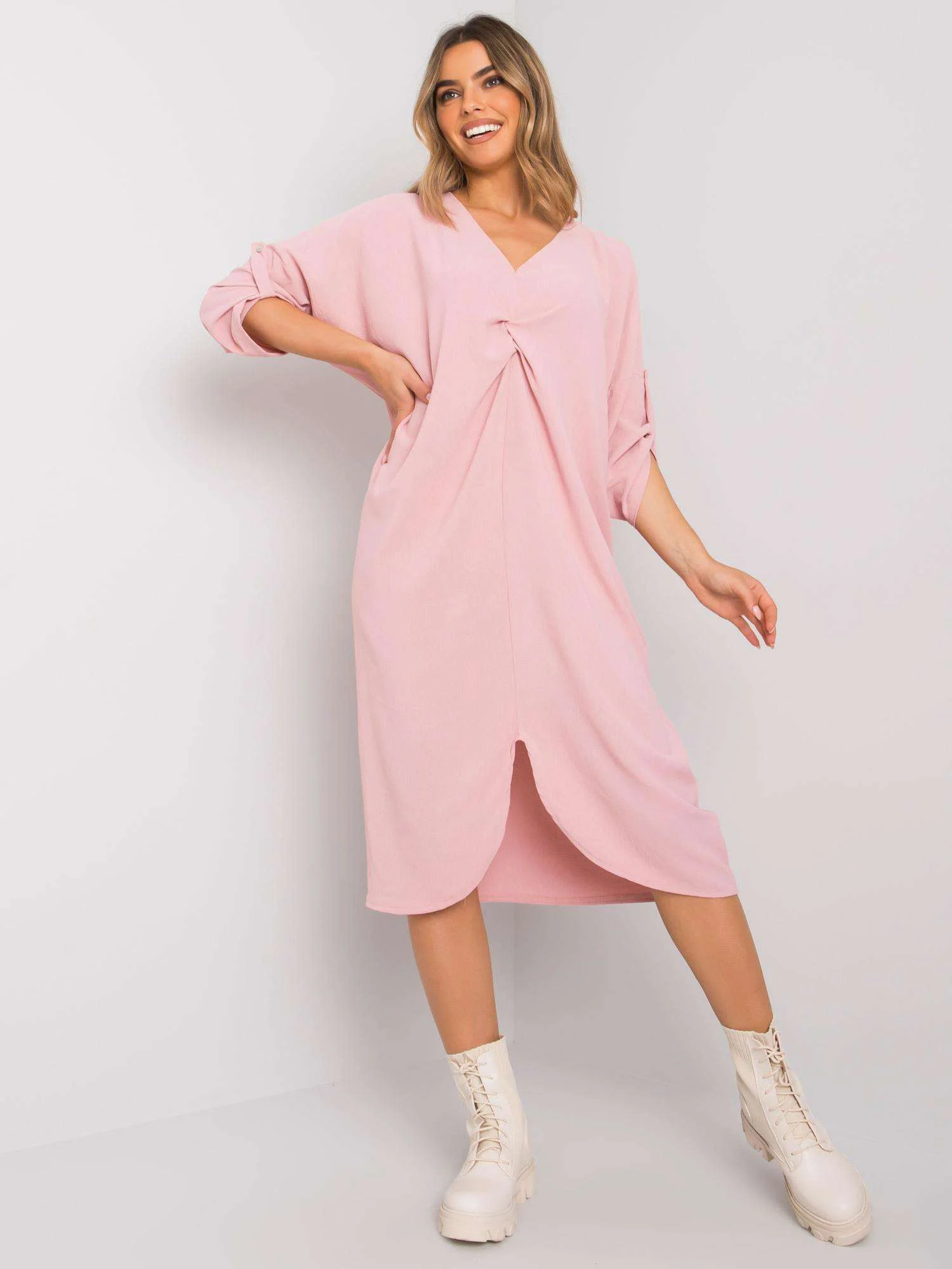 Rochie Dama Maxi, Oversize, ITALY MODA, Roz Eleganta Office - Image 5
