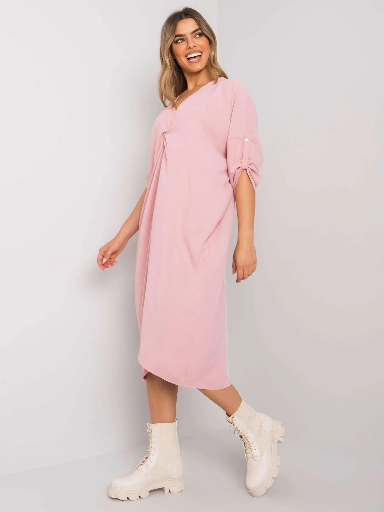 Rochie Dama Maxi, Oversize, ITALY MODA, Roz Eleganta Office - Image 2