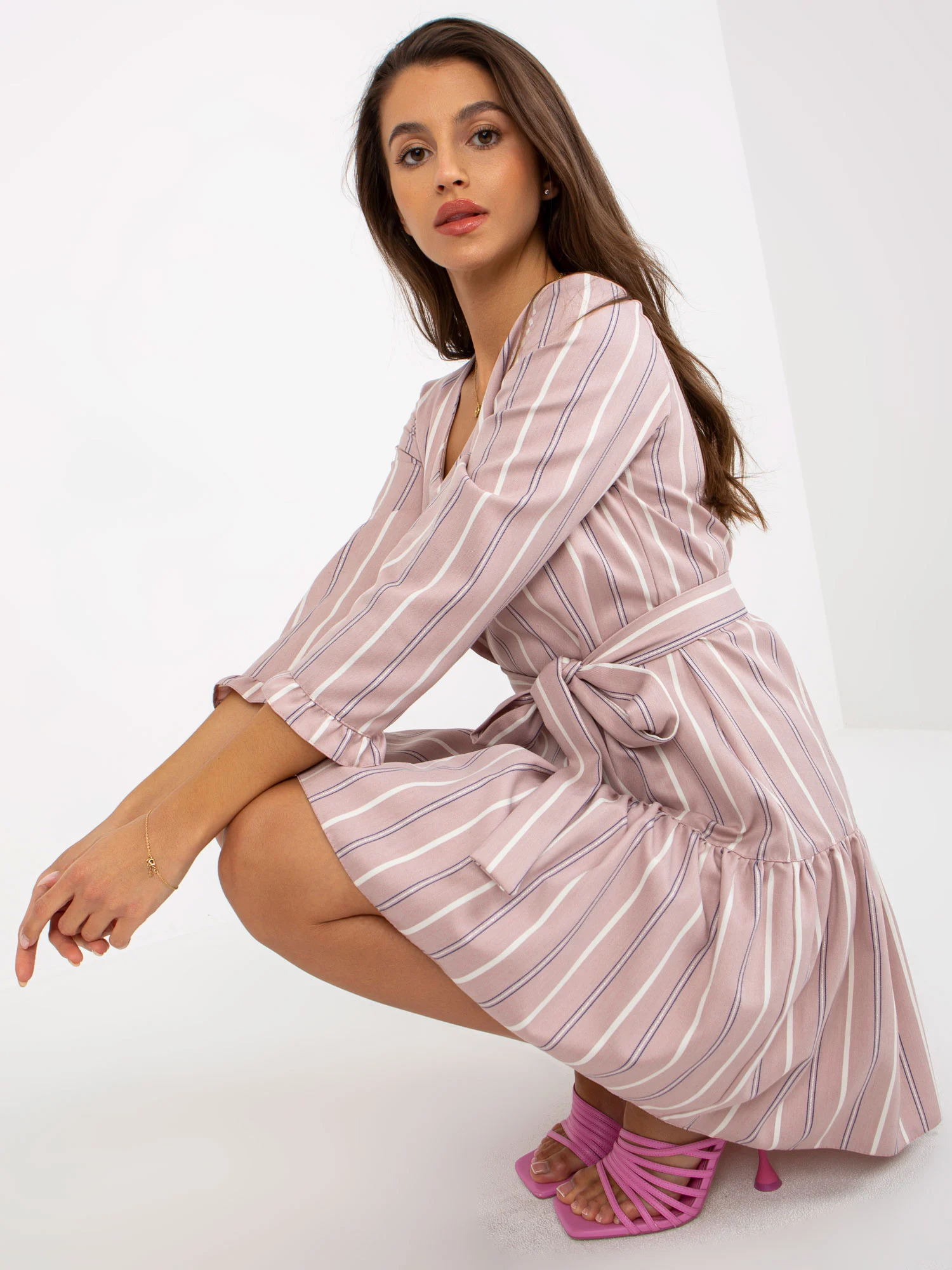 Rochie Dama Mini, Dungi, LAKERTA, Roz de Sarbatori - imagine 3