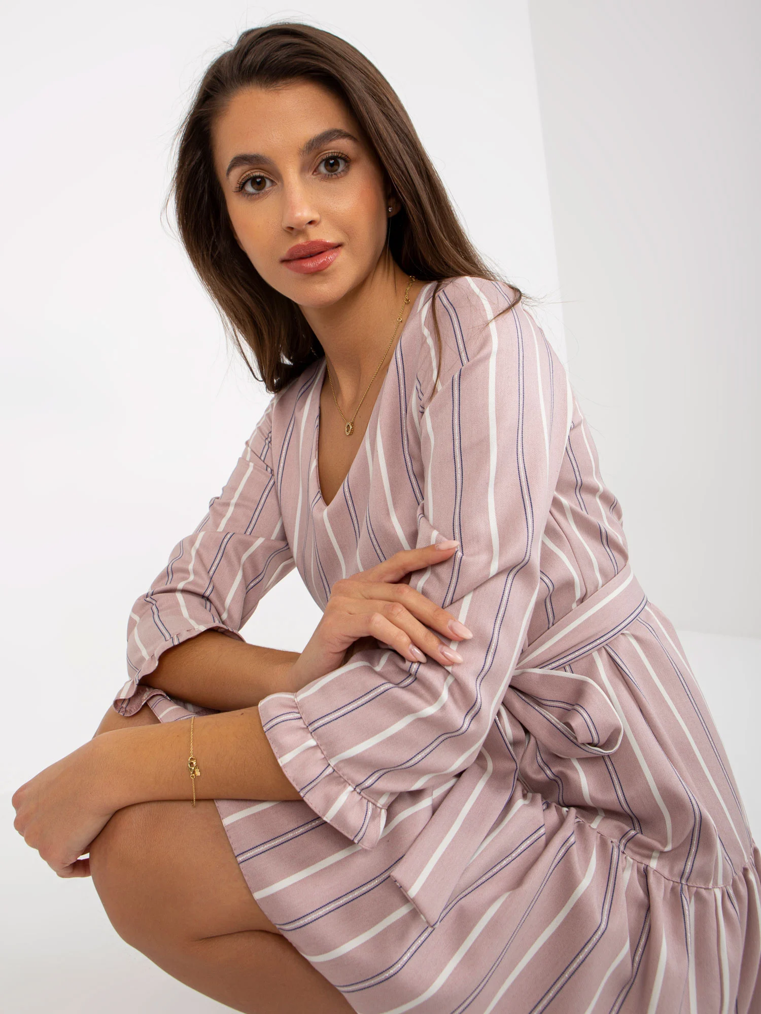 Rochie Dama Mini, Dungi, LAKERTA, Roz de Sarbatori - imagine 6