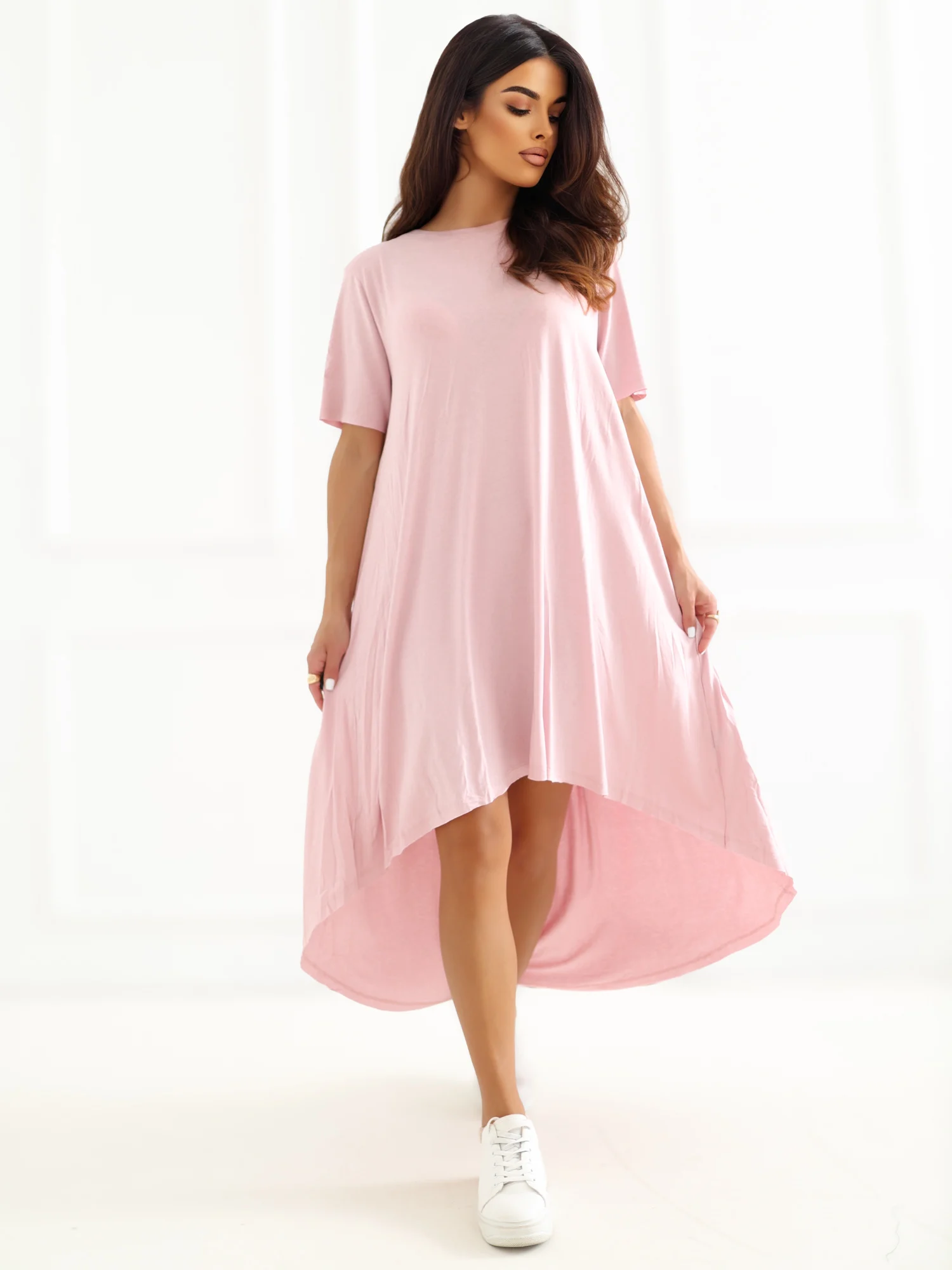 Rochie Dama Midi, Rochie asimetrica, RUE PARIS, Mov de Vara - Image 4