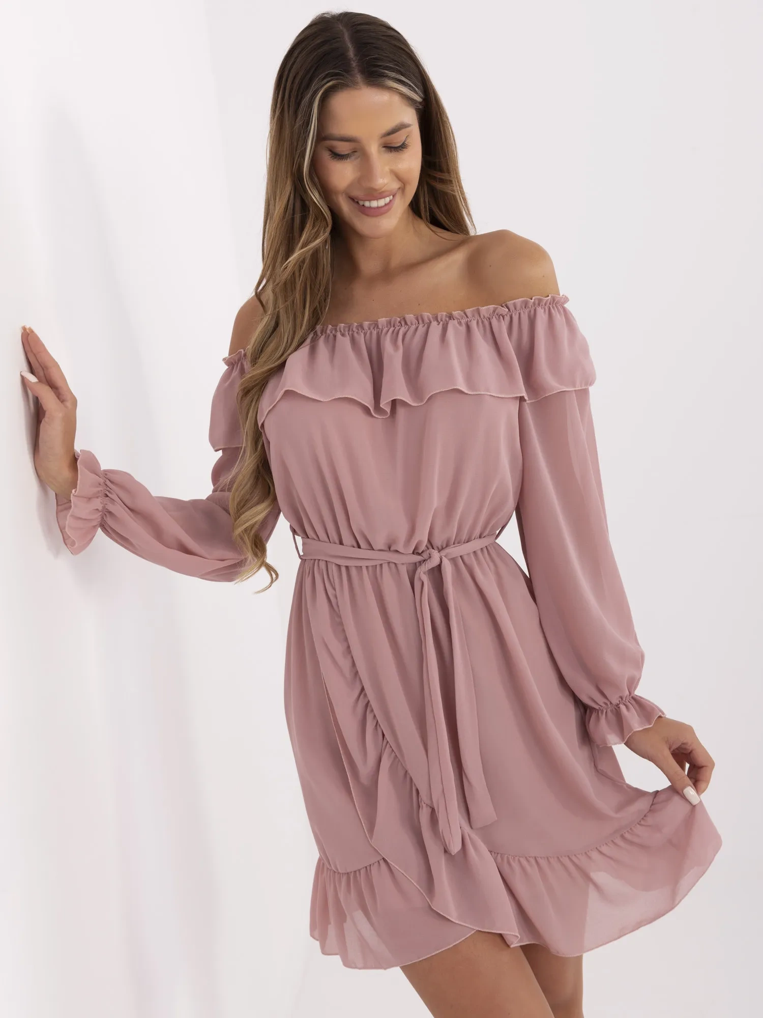 Rochie Dama Maxi, Lejera, Och Bella, Roz de Vara - Image 2