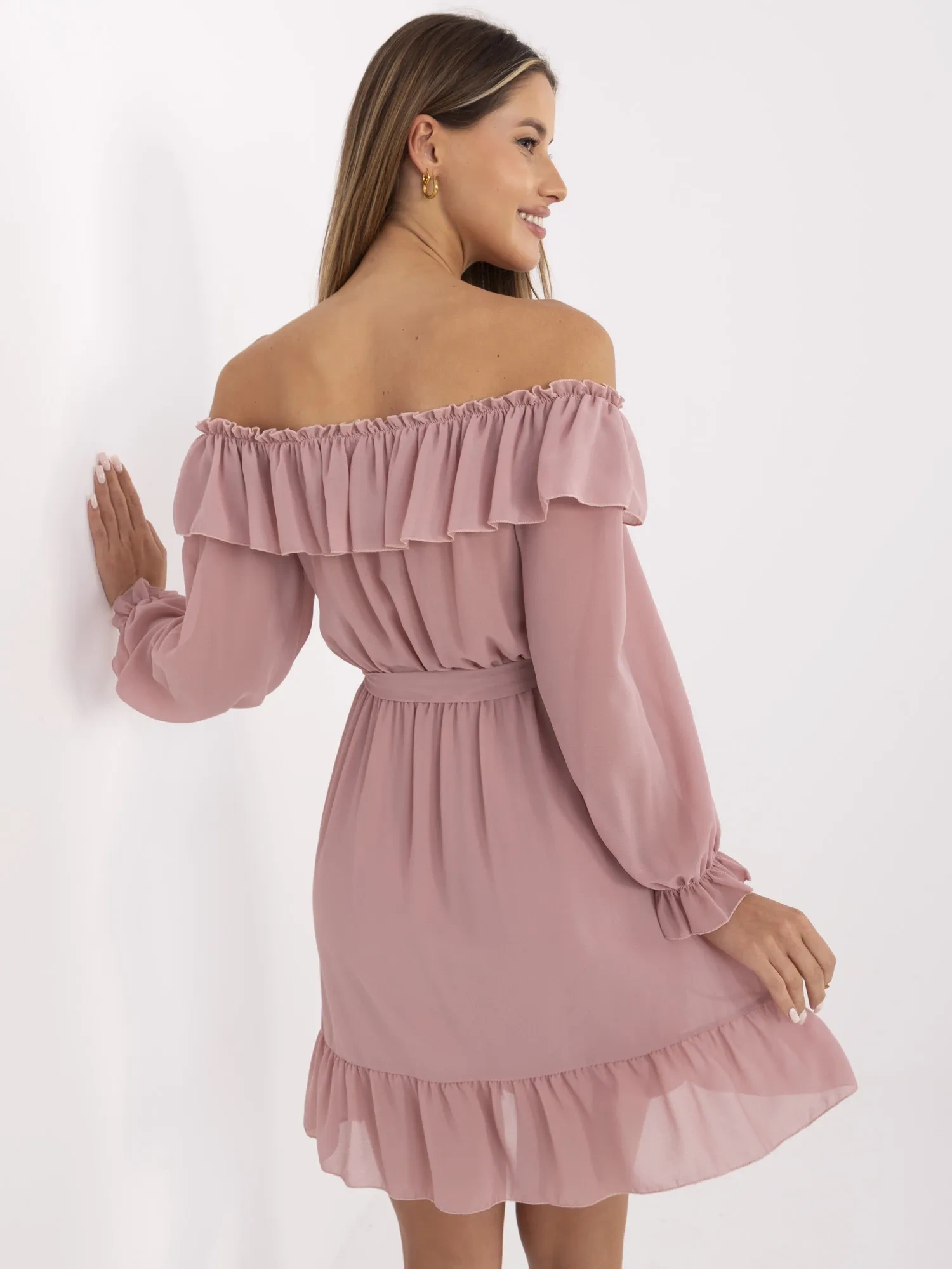 Rochie Dama Maxi, Lejera, Och Bella, Roz de Vara - Image 5