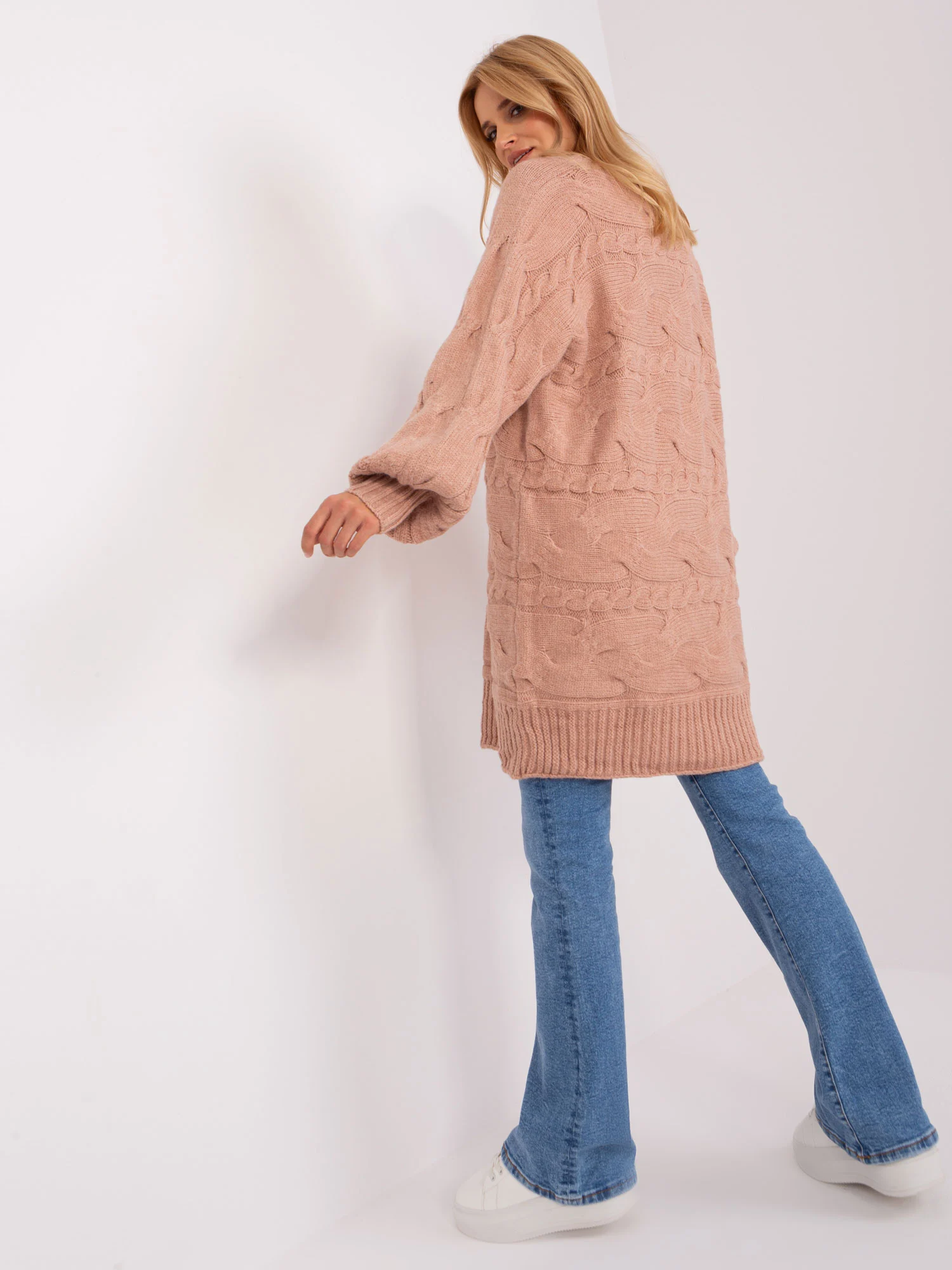 Pulover Dama Maxi, Oversize, Wool Fashion Italia, Roz - imagine 6