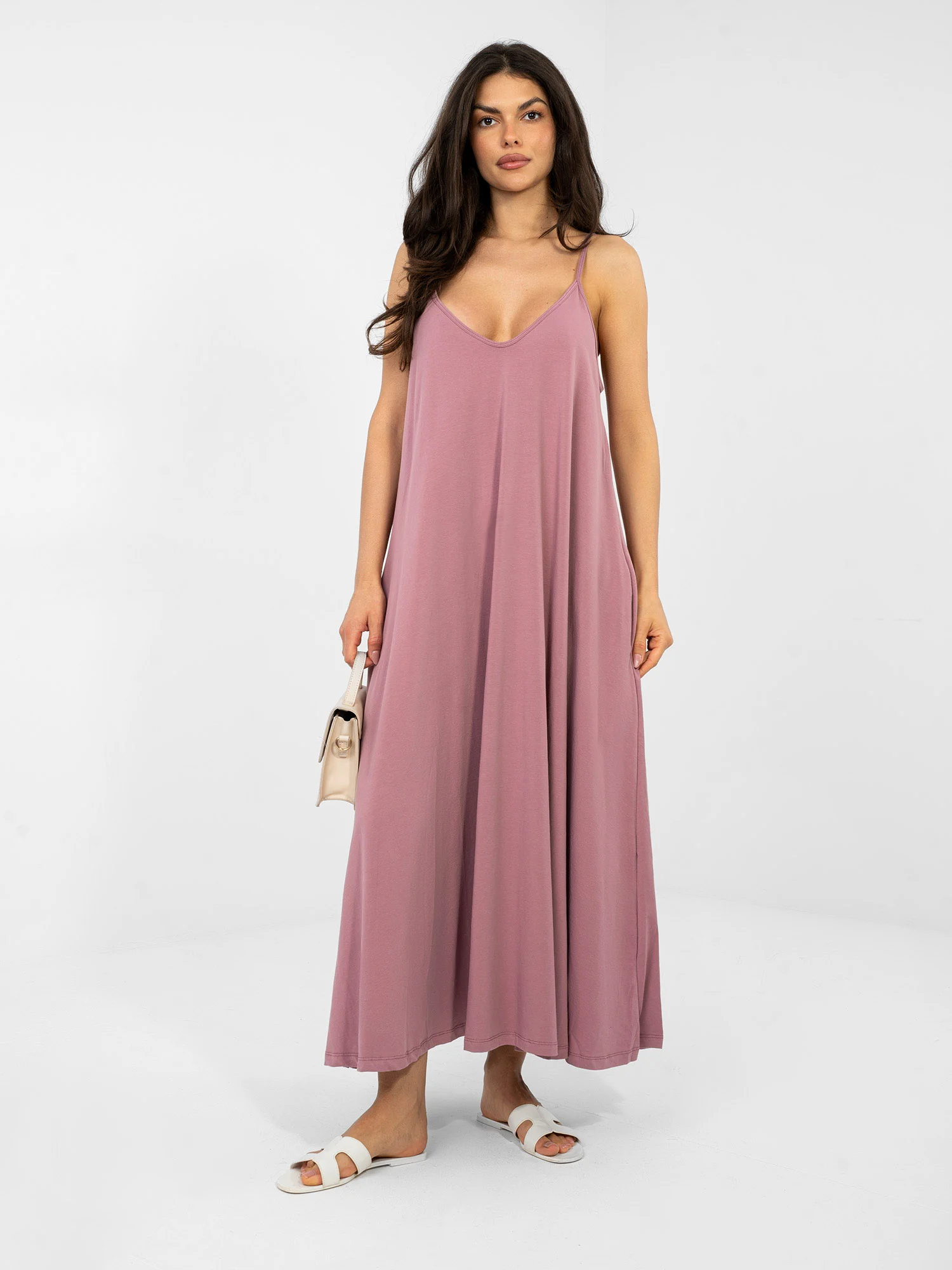 Rochie Dama Maxi, Lejera, RUE PARIS, Roz de Vara - imagine 5