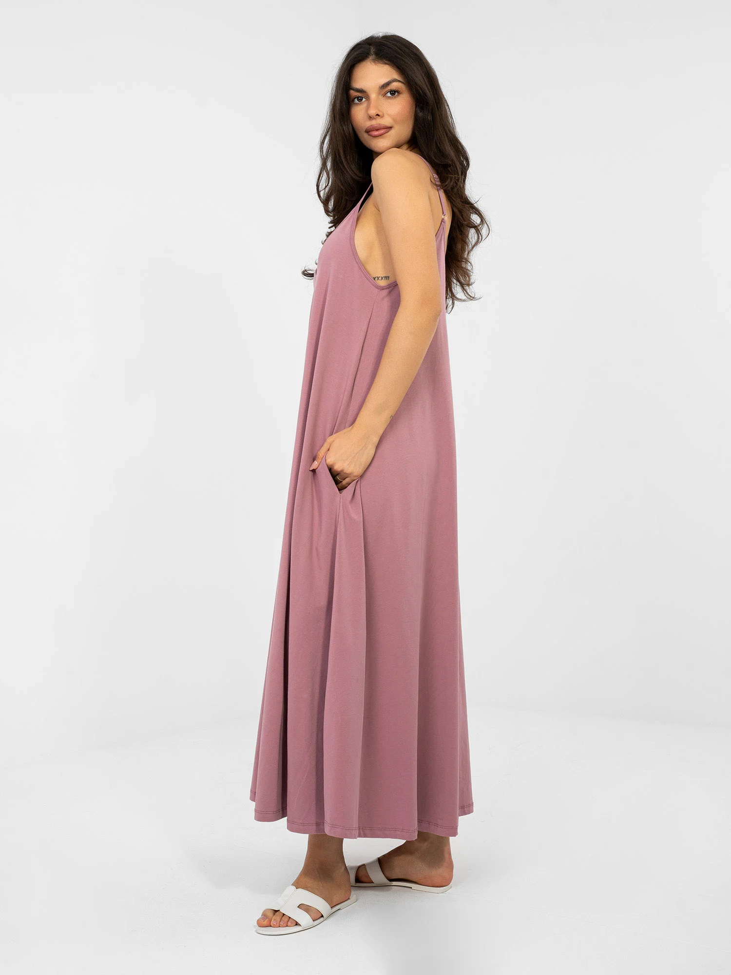 Rochie Dama Maxi, Lejera, RUE PARIS, Roz de Vara - imagine 3