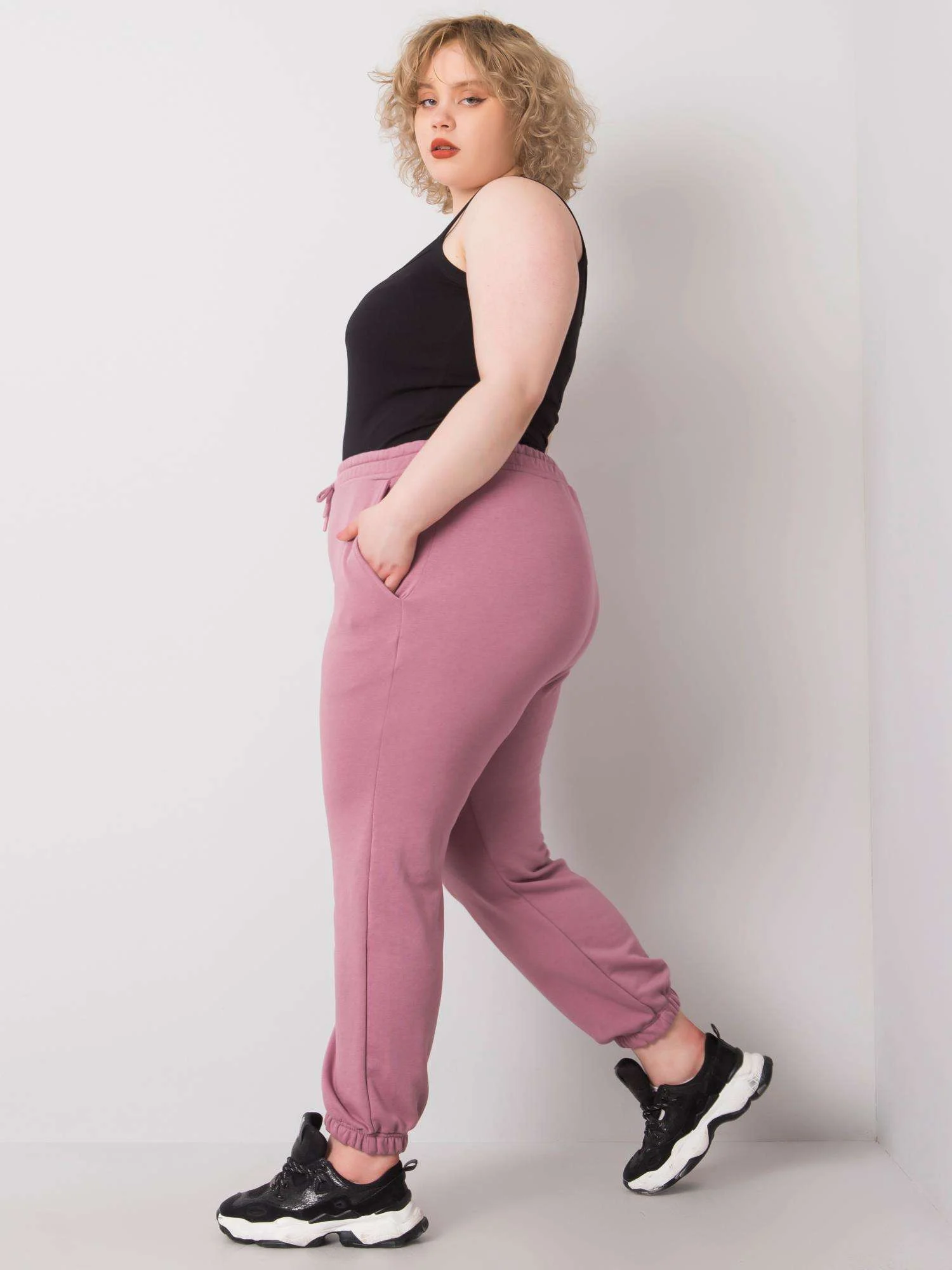 Pantaloni Trening Dama Lunga, Sport, BASIC FEEL GOOD, Roz Casual Marimi Mari - imagine 3